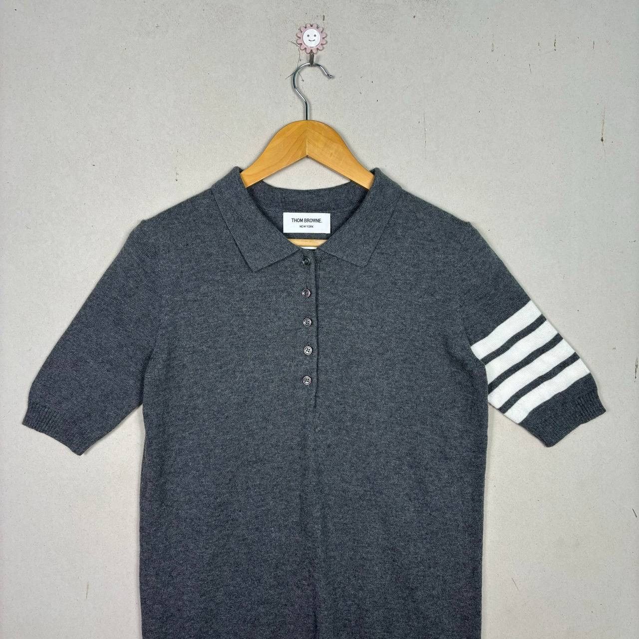 Thom Browne Thom Browne Grey Fine Merino Wool 4 Bar Dress Short Sleeve Size S / US 4 / IT 40 - 3 Thumbnail