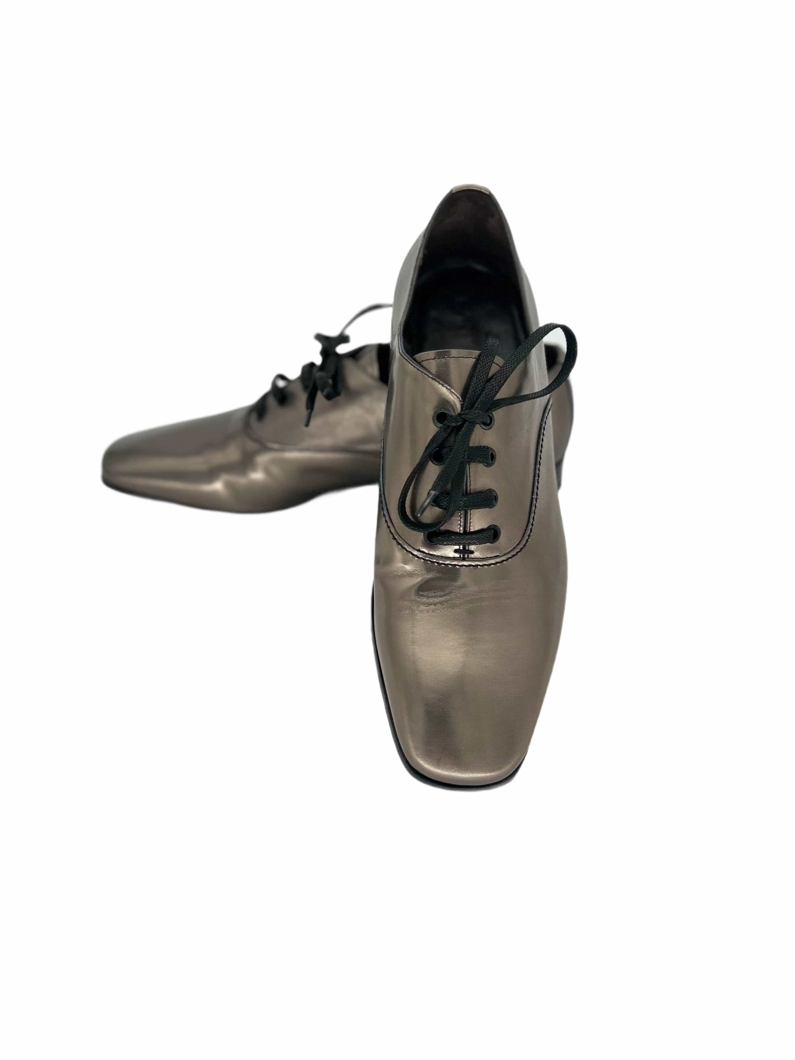 Lanvin Lanvin Silver Oxford Shoe With Gros Grain Laces Size US 8 / EU 41 - 6 Thumbnail