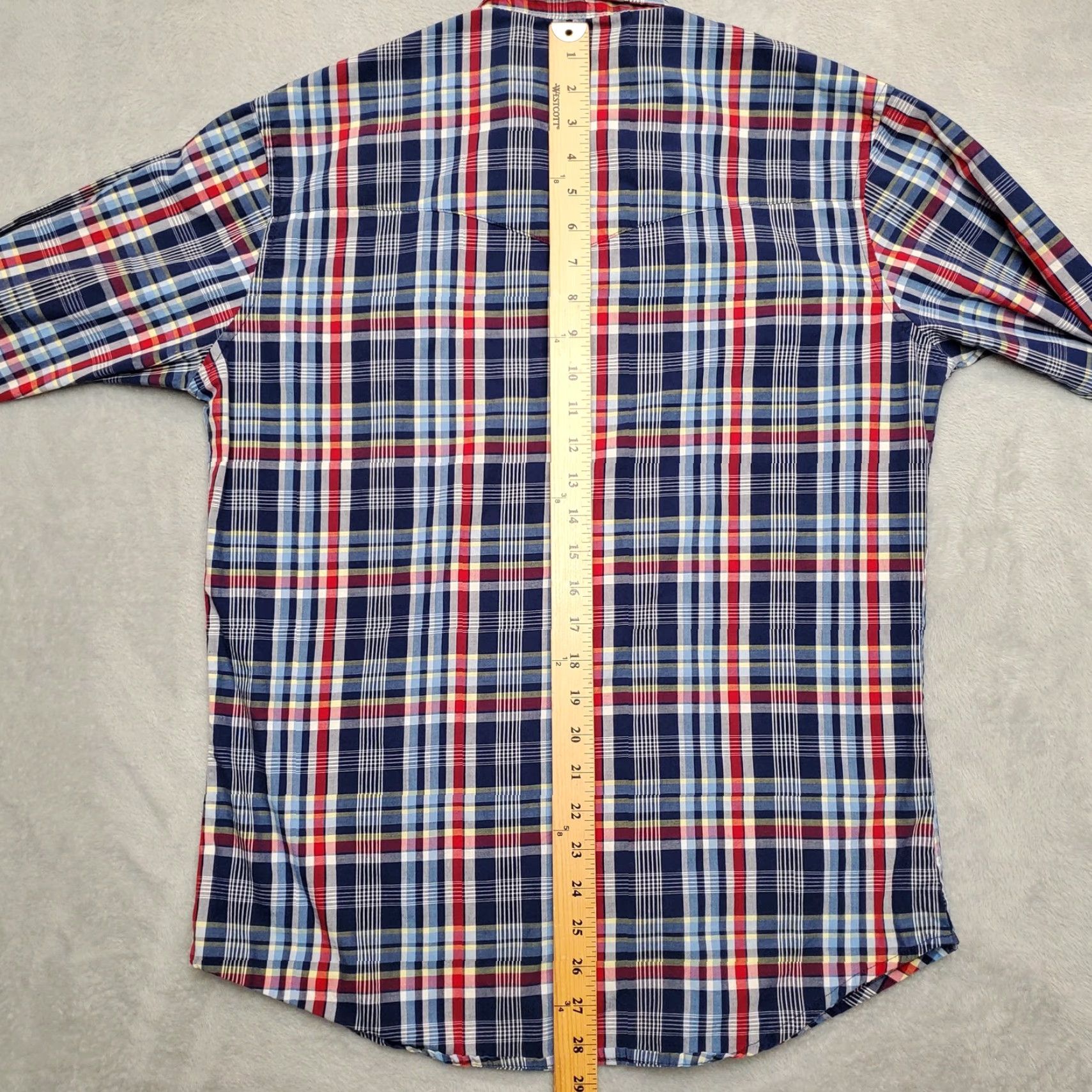 Wrangler Wrangler Shirt Men M Blue Red Plaid Pearl Snap Long Sleeve Western Casual Shirt Size US M / EU 48-50 / 2 - 6 Thumbnail