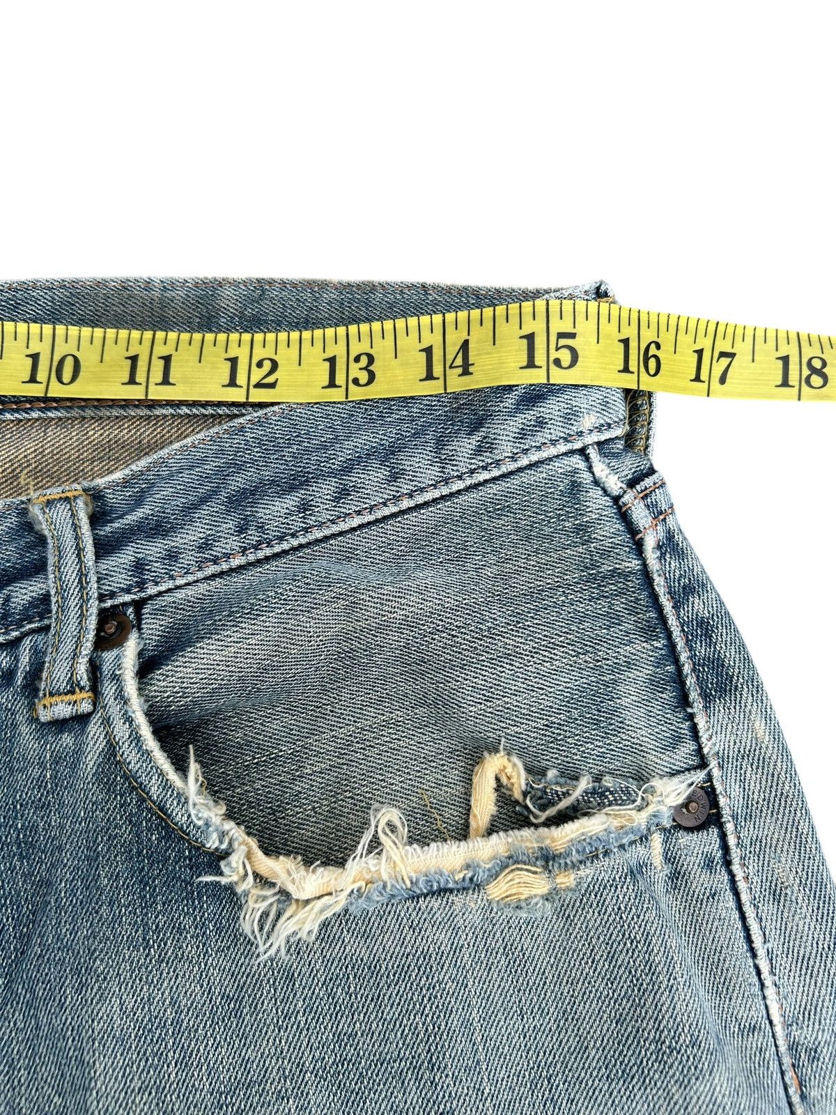 Japanese Brand × Kapital × Vintage Edwin Selvedge Distressed Baggy Mudwash Denim Jeans Size US 31 - 18 Thumbnail