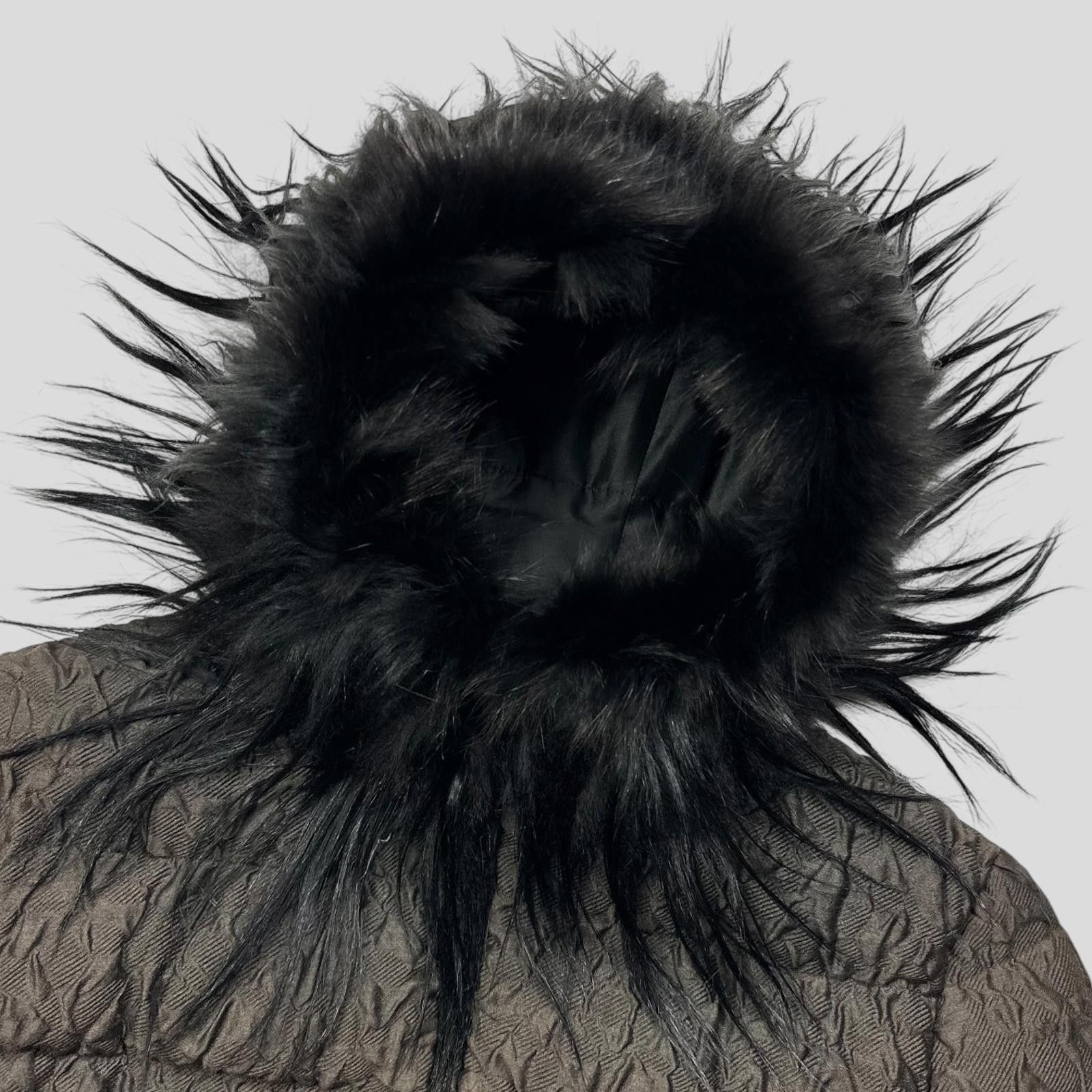 Prada Prada 2014 Extreme Fur Silk & Wool Textured Puffer Jacket S Size US S / EU 44-46 / 1 - 4 Thumbnail