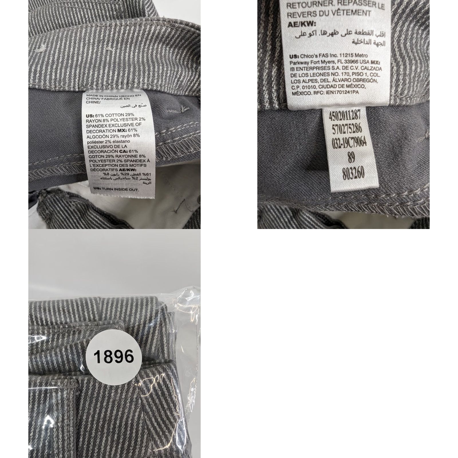 Vintage Chico's Girlfriend Ankle Jeans Size 00R Gray Denim 5-Pocket Regular Slim Fit Slit Size 24" / US 00 / IT 34 - 9 Thumbnail