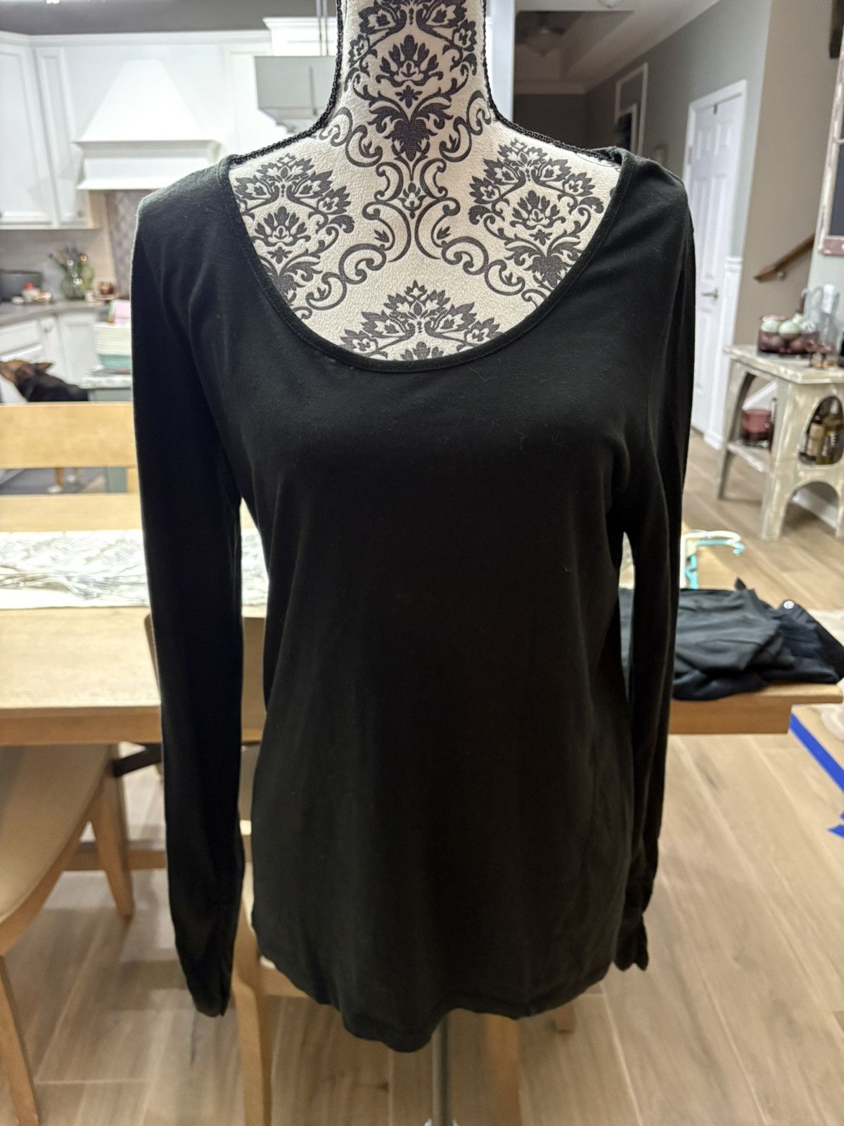 Other Black scoopneck large long sleeve top Size L / US 10 / IT 46 - 1 Thumbnail