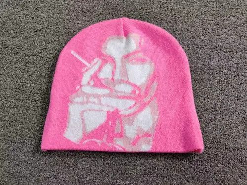 Robert Lewis Prince No Cuff Graphic Beanie Hat Pink Color Size ONE SIZE - 1 Thumbnail