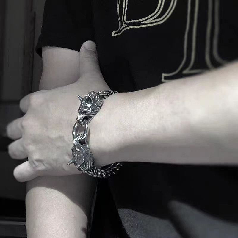 Japanese Brand Nordic Double Wolf Head Bracelet Size ONE SIZE - 5 Thumbnail