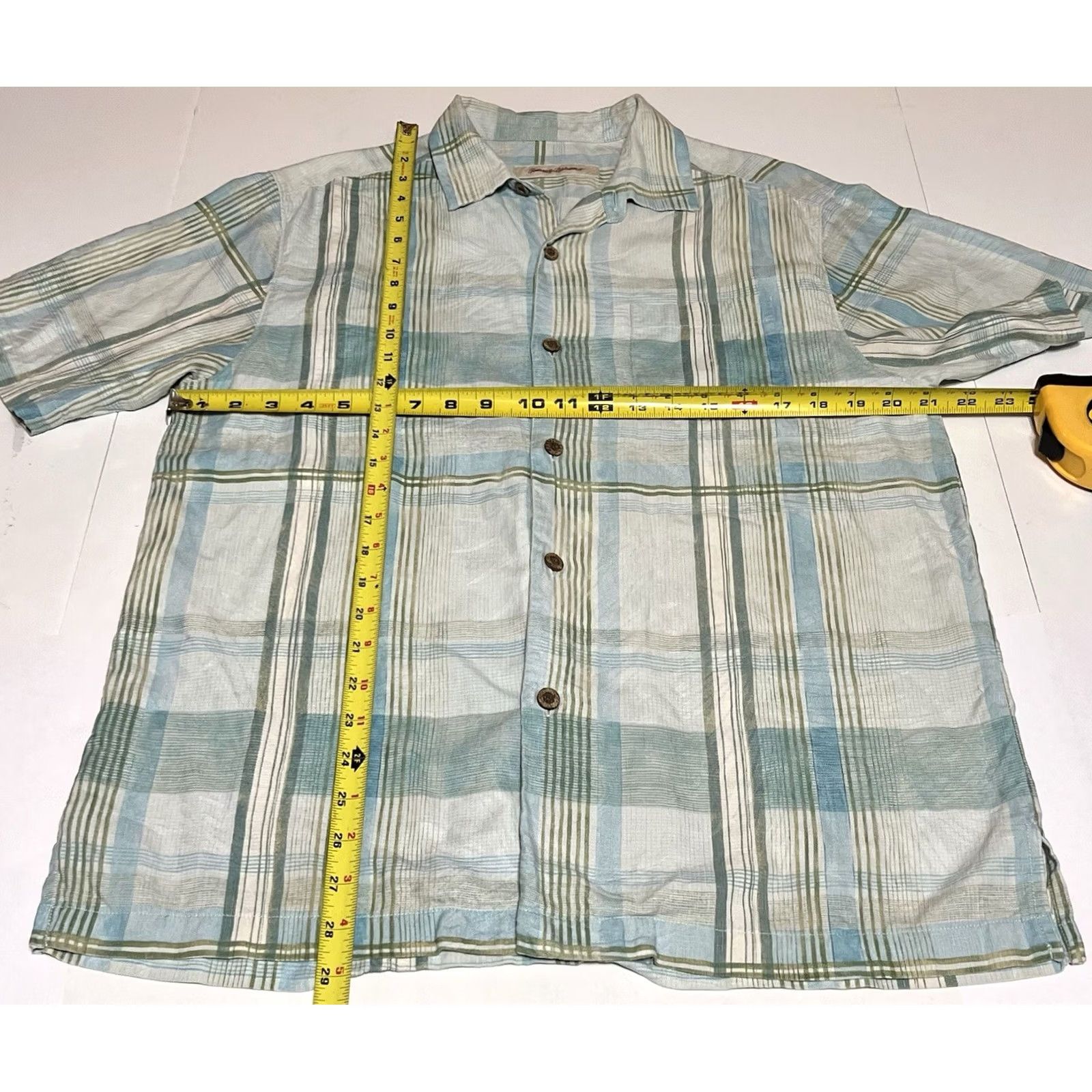 Tommy Bahama Tommy Bahama Shirt Mens Small Silk Plaid Hawaiian Short Sleeve Button-Up Relaxed Multicolor 100% Silk Classic Casual Size US S / EU 44-46 / 1 - 4 Thumbnail
