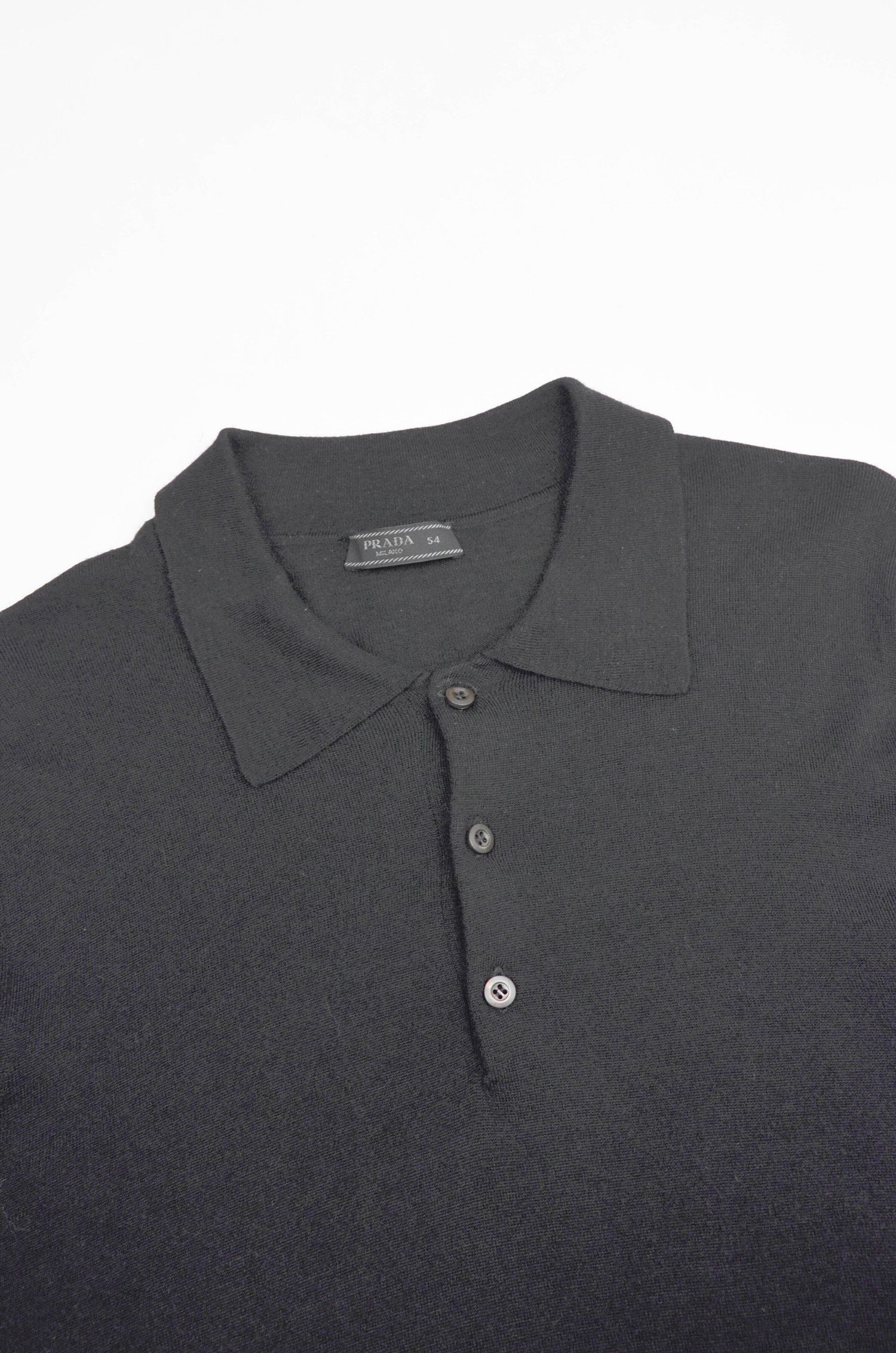 Prada Prada Black Wool Knit Polo Sweater - Size L Size US L / EU 52-54 / 3 - 5 Thumbnail