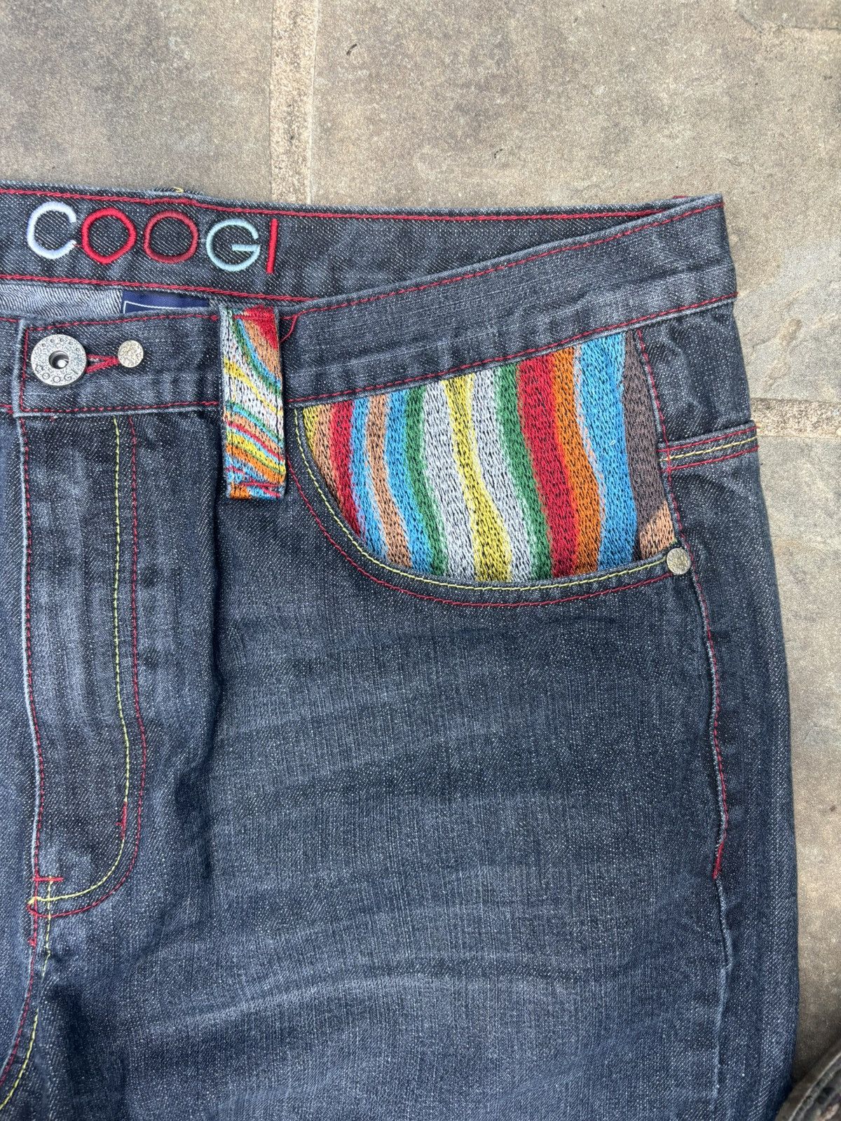 Coogi Coogi Vintage Rare Rainbow Embroidered Y2K Jnco baggy jeans Size US 36 / EU 52 - 6 Thumbnail