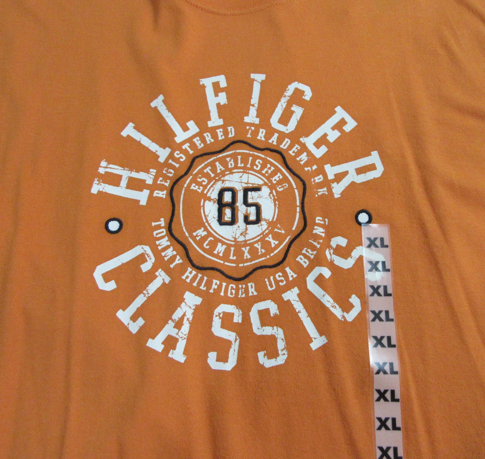 Tommy Hilfiger Tommy Hilfiger Mens Flag Logo Y2K T-Shirt Orange XL NWT Size US XL / EU 56 / 4 - 2 Thumbnail