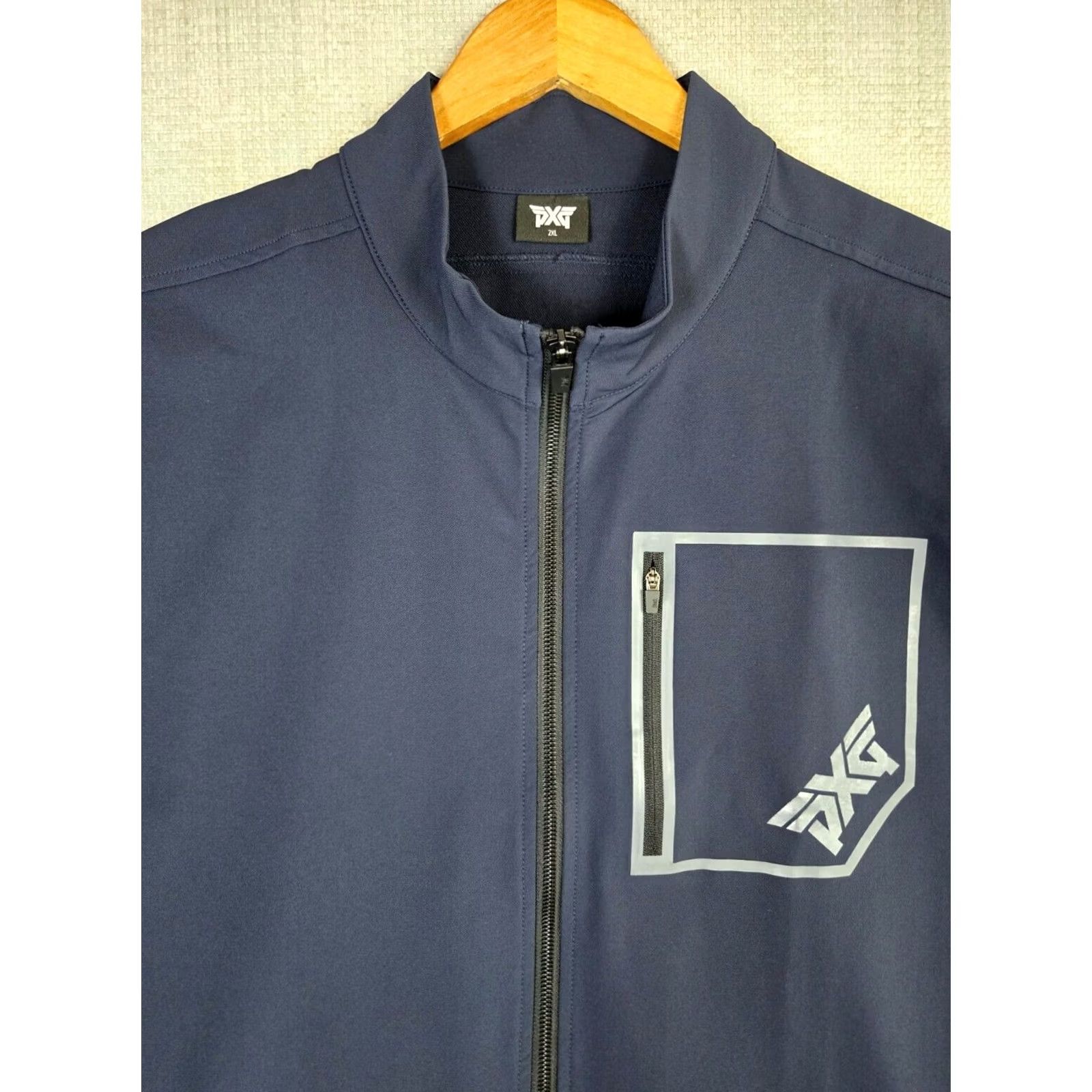 Vintage PXG Mens Size 2XL Canvassed Nylon Full Zip Vest Navy Blue Golf Sleeveless Size US XXL / EU 58 / 5 - 2 Thumbnail