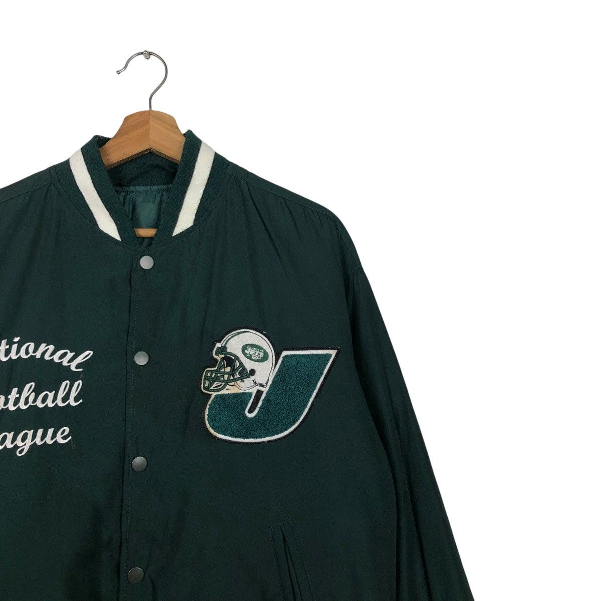 NFL 🔥VINTAGE BOMBER JACKET NFL NEW YORK JETS BIG LOGO Size US M / EU 48-50 / 2 - 8 Thumbnail