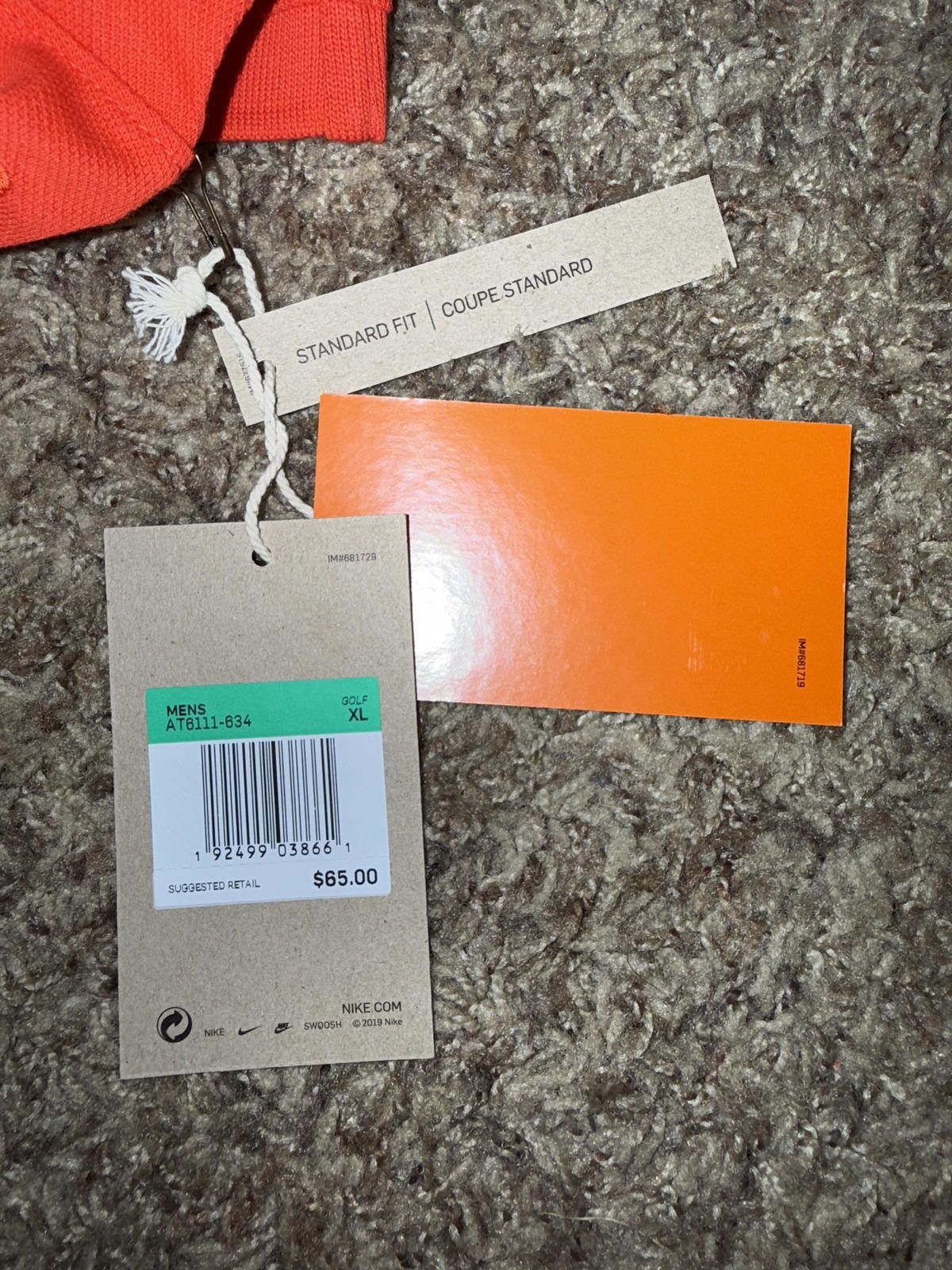 Nike Nike Men’s Standard Fit Golf Orange Polo Size US XL / EU 56 / 4 - 6 Thumbnail