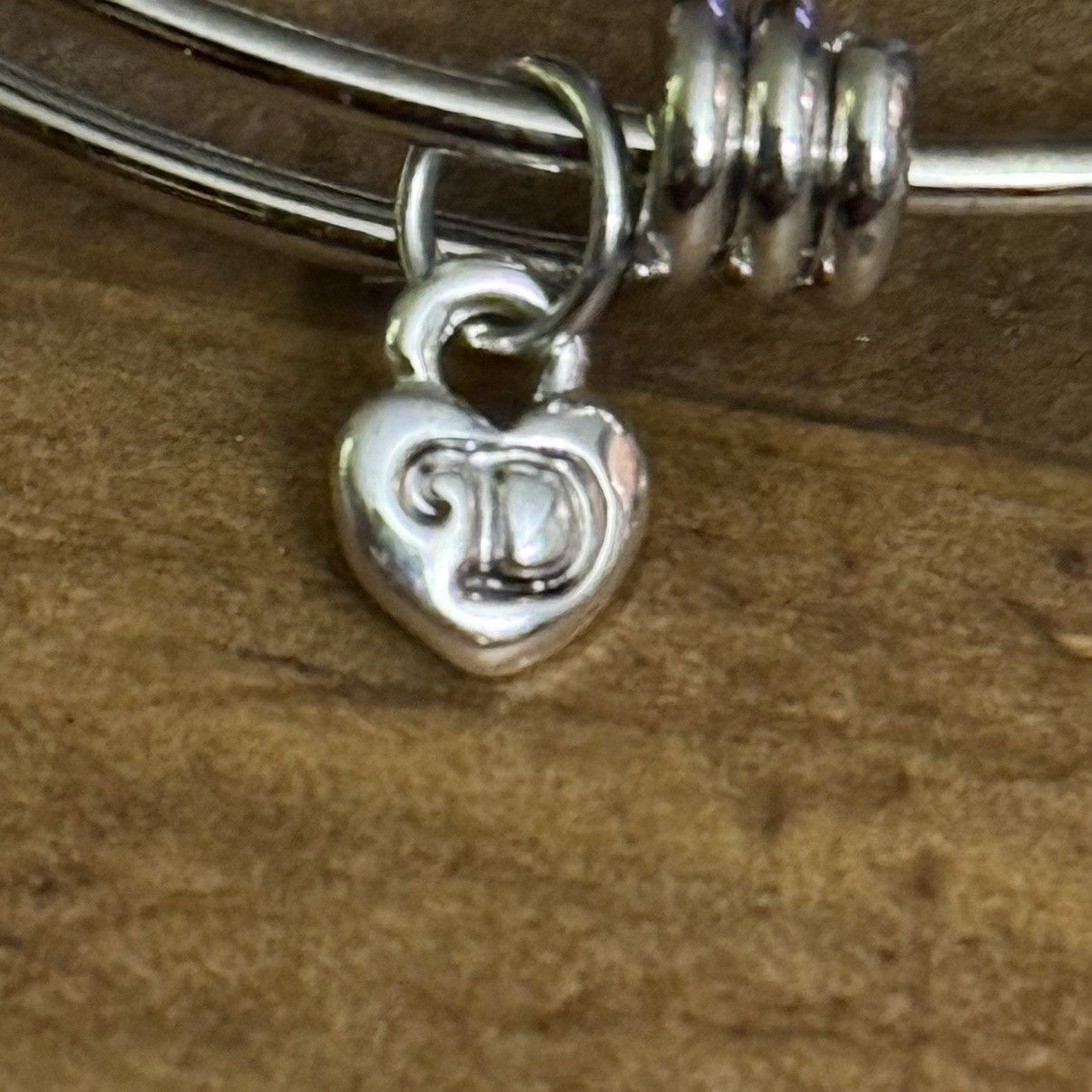Other Silver ice skate initial M charm expandable bangle bracelet Size ONE SIZE - 2 Thumbnail