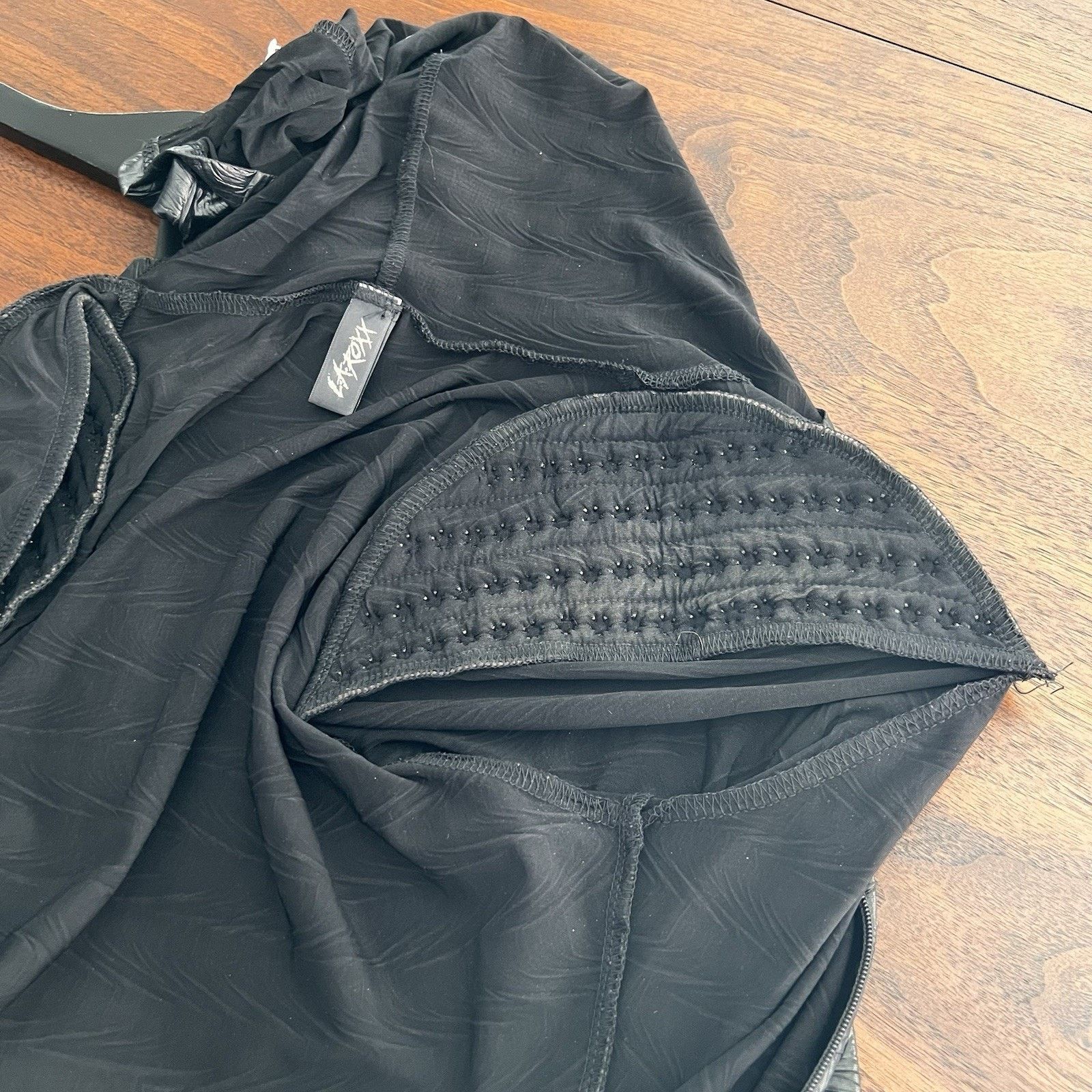 L.A. Roxx L.A. Roxx S/M Bodysuit Faux Leather Spike Studs Zip Up Hood Size S / US 4 / IT 40 - 7 Thumbnail