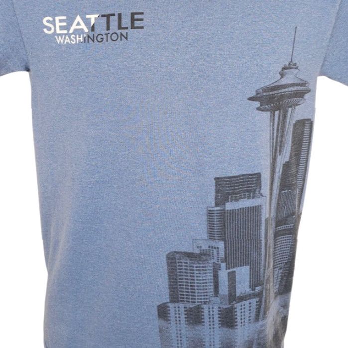 Gildan Seattle T Shirt Mens Size Small Blue Space Needle Washington Travel Tee Size US S / EU 44-46 / 1 - 2 Thumbnail