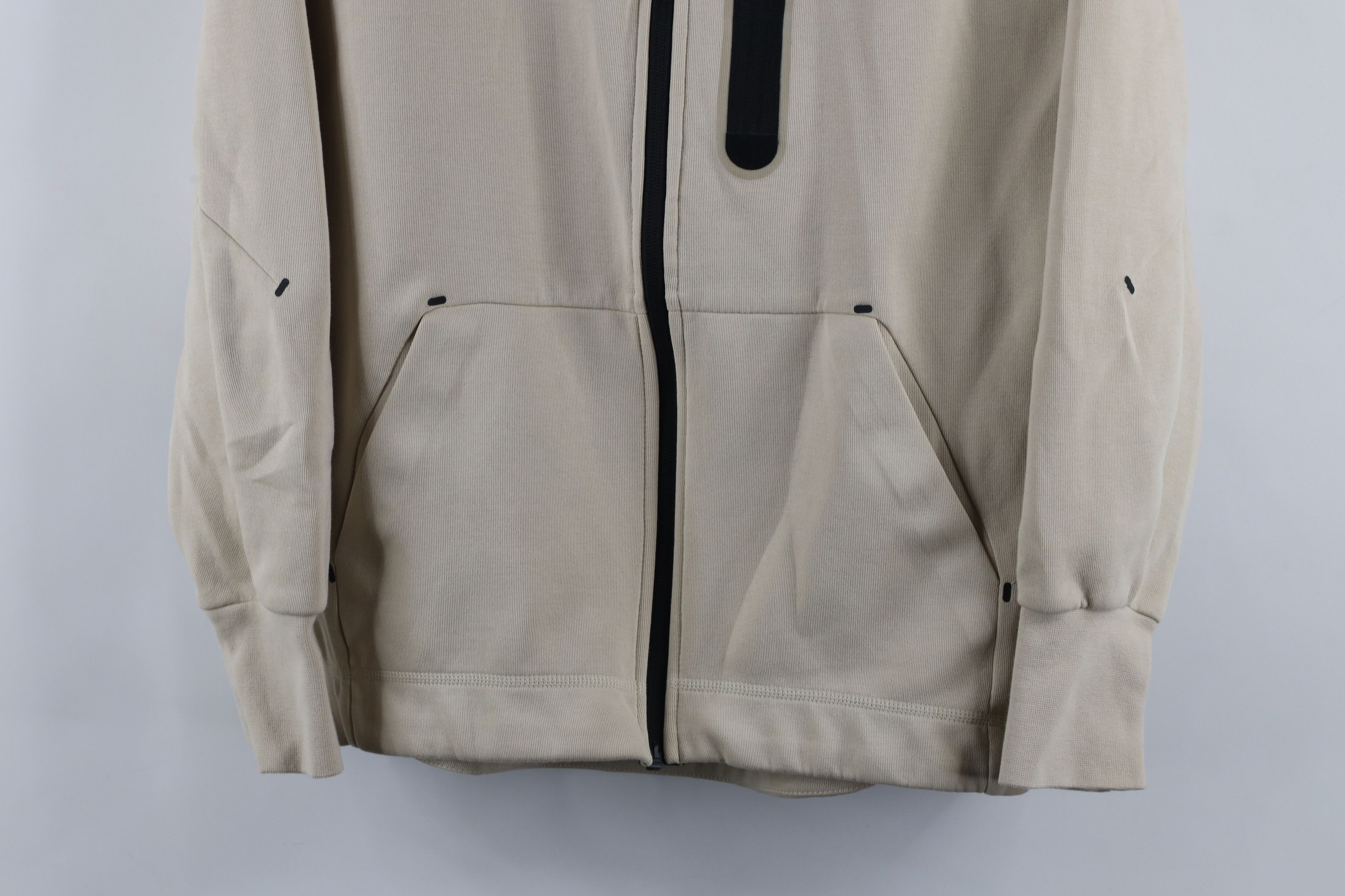 Nike × Vintage Nike Sportswear Tech Fleece Full Zip Hoodie Sweatshirt Beige Size S / US 4 / IT 40 - 3 Thumbnail