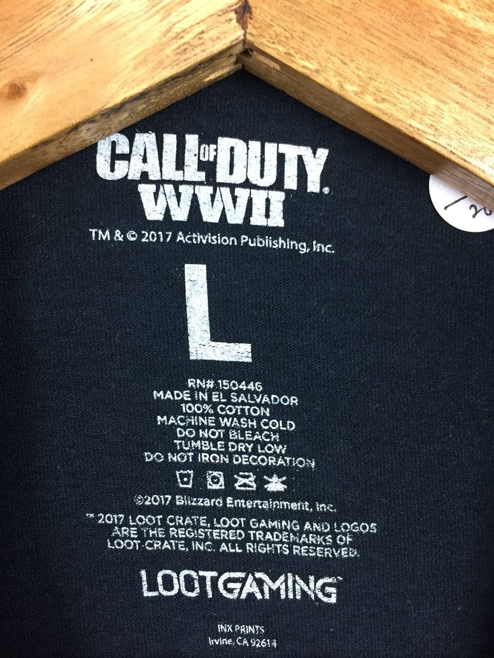 Playstation Call of Duty WWII Video Game 2017 Loot Gaming Promo Tee Size US L / EU 52-54 / 3 - 6 Thumbnail