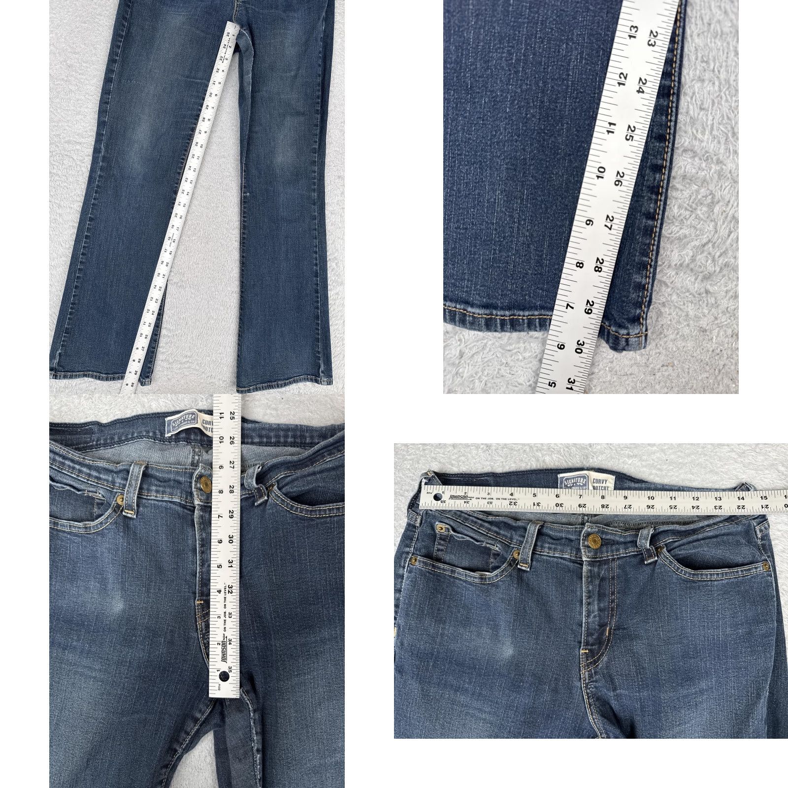 Levi's Signature Levi Strauss Jeans Womens 12M Mid Rise Curvy Bootcut Stretch 30x30 Blue 90s Jeans Womens Girls Mens? Size 34" / US 12 / IT 48 - 8 Thumbnail