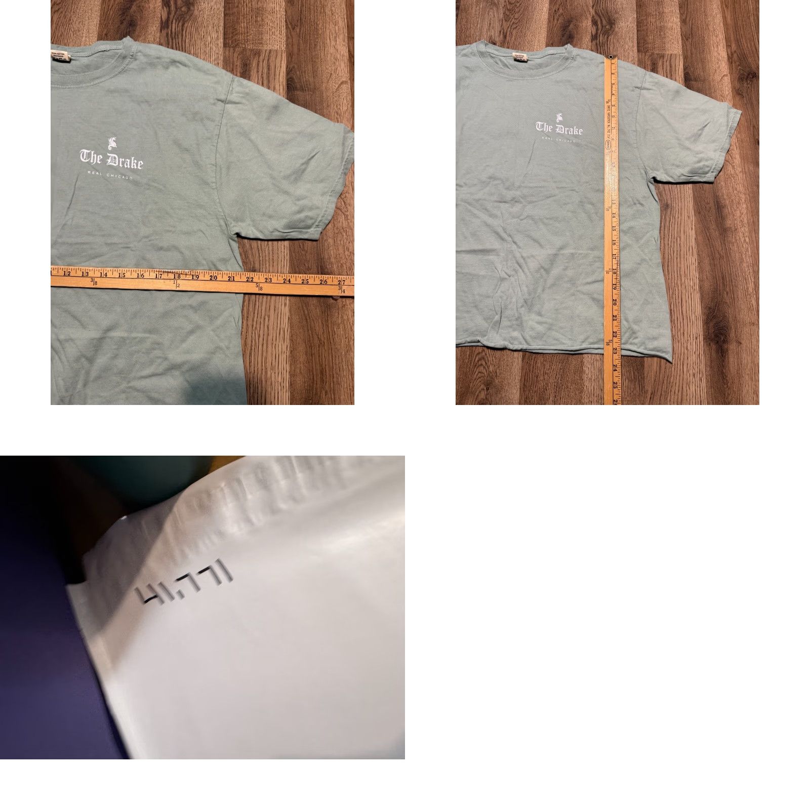 Vintage Blue Shirt Womens L Green White Short Sleeve "The Drake Real Chicago" Size L / US 10 / IT 46 - 8 Thumbnail