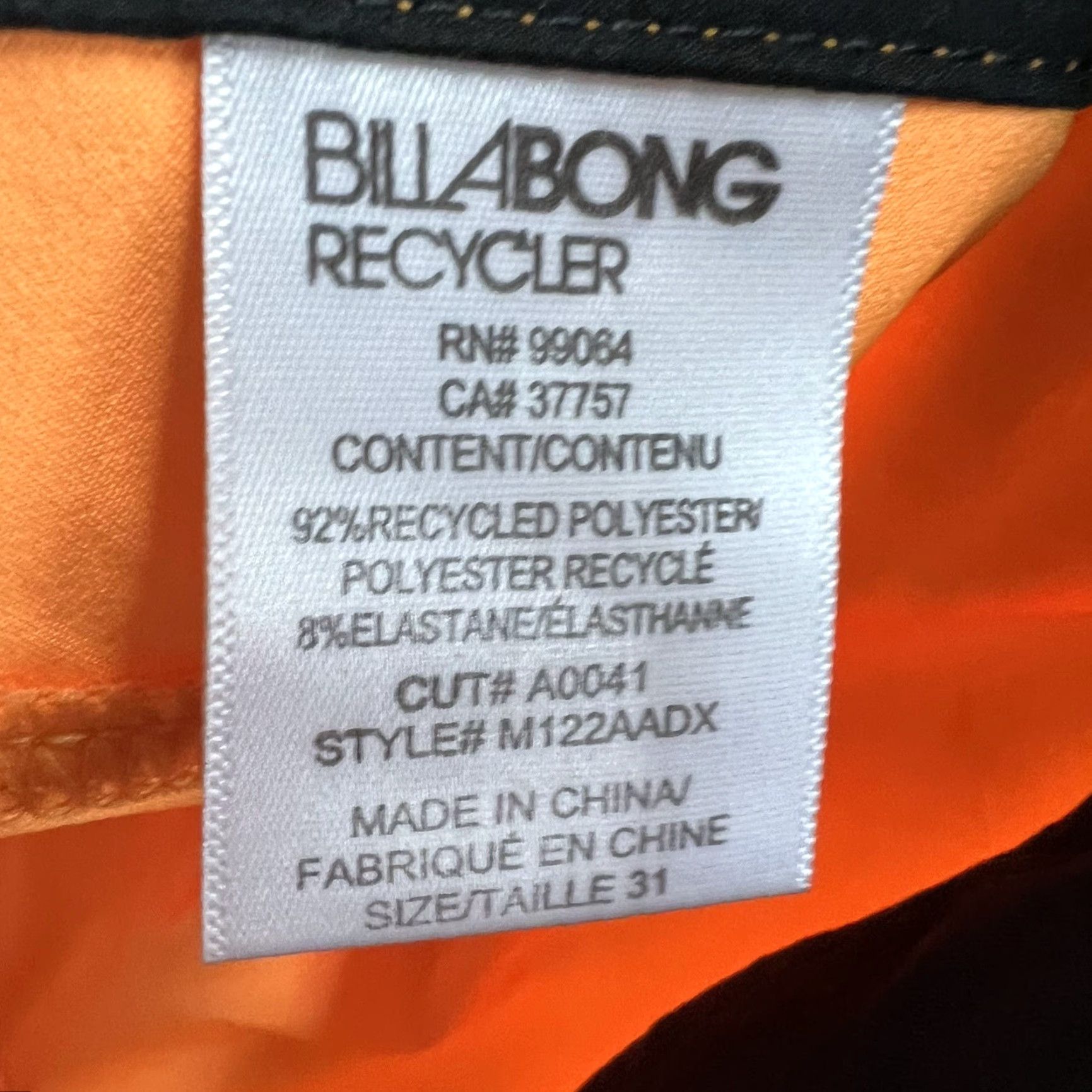 Billabong Billabong Bermuda Beach Shorts Mens Size 31 Orange 10" Inseam Stretch Logo Casual Swimwear Size US 31 - 7 Thumbnail