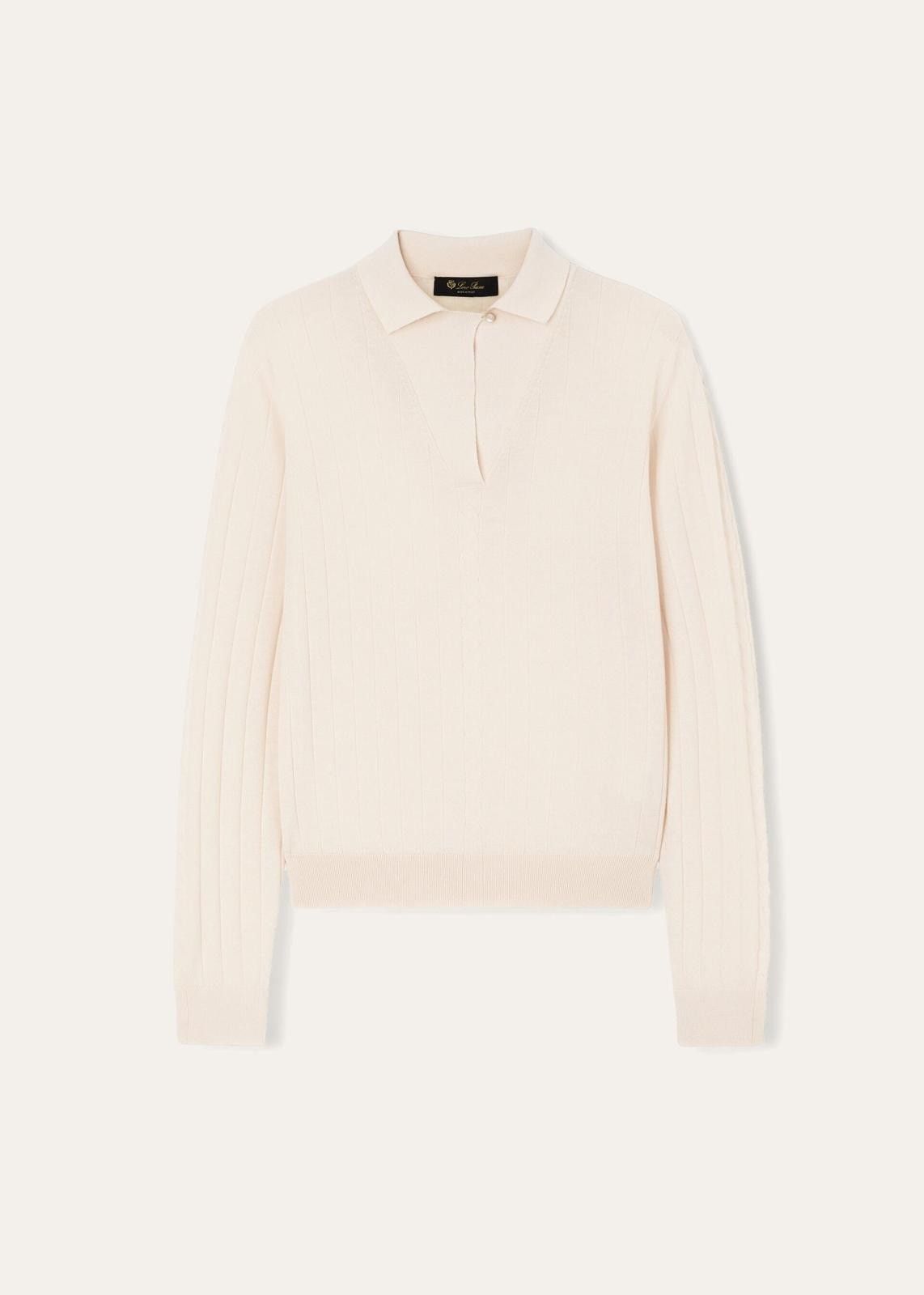 Loro Piana o1srvl11e0824 Porirua Cashmere Polo Shirt in Light Pink Size M / US 6-8 / IT 42-44 - 1 Thumbnail