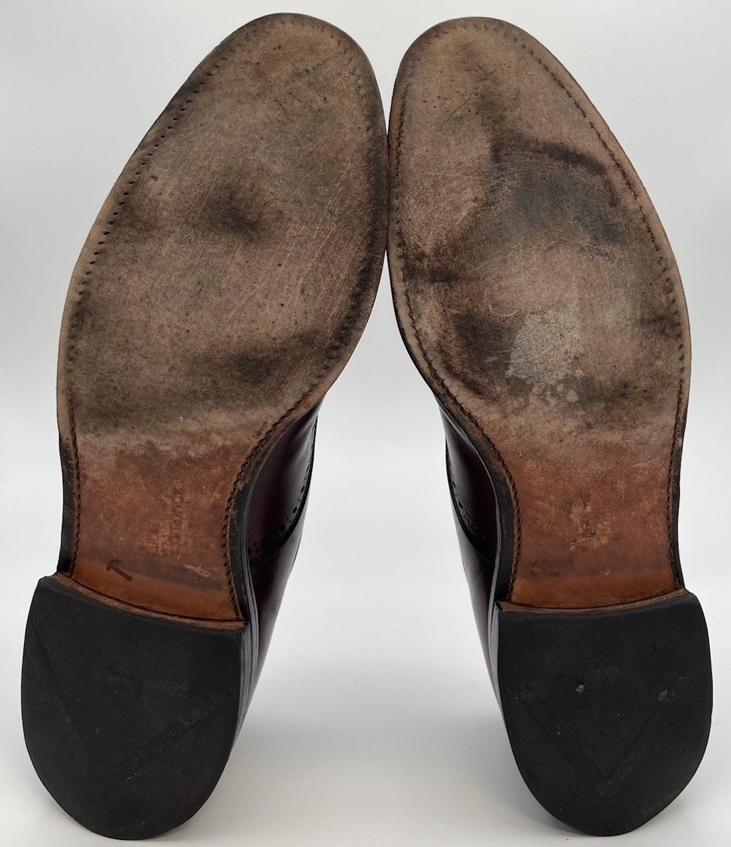 Allen Edmonds Allen Edmonds HALE Size 9C Burgundy Oxfords Leather Cap Toe Size US 9 / EU 42 - 8 Thumbnail