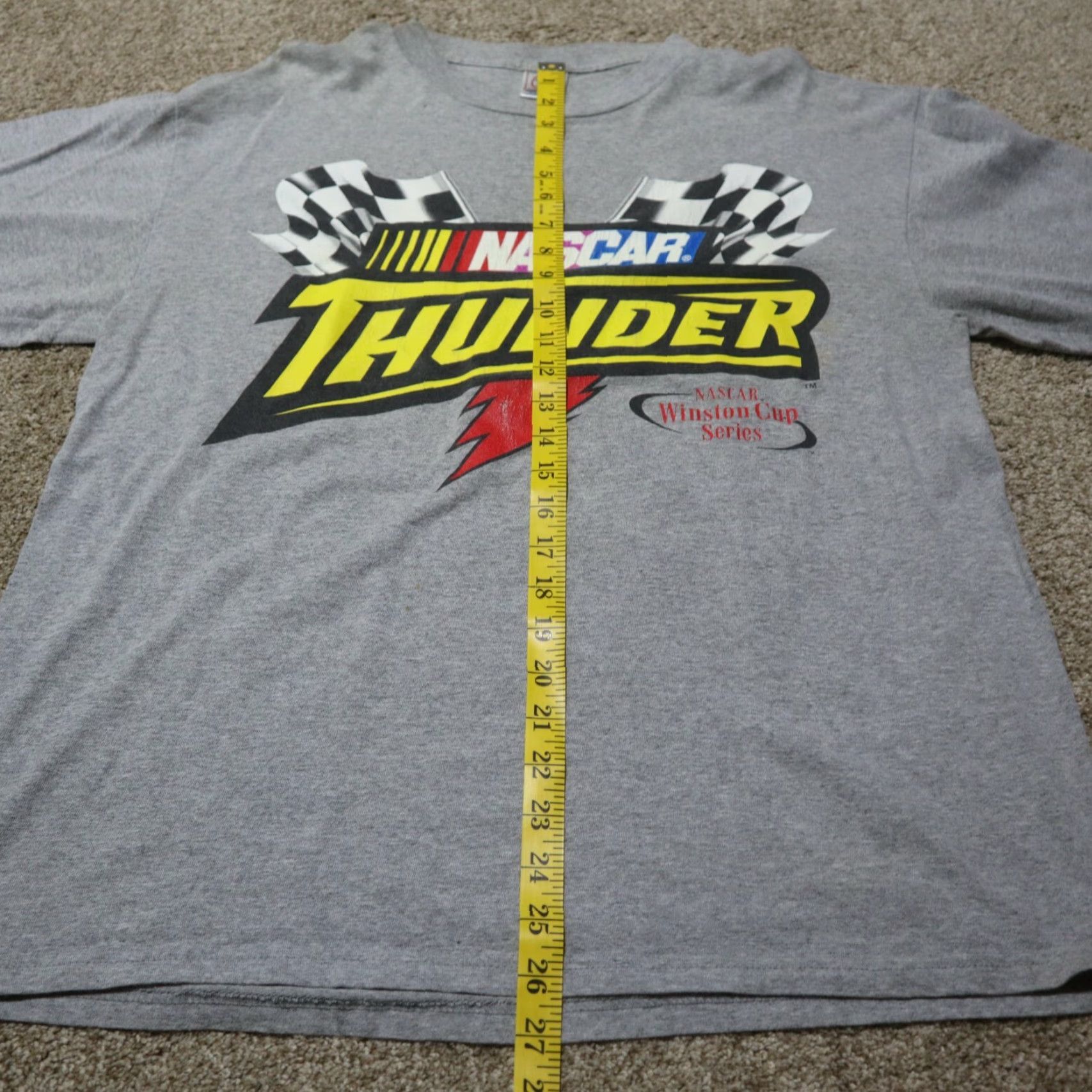 Delta VINTAGE NASCAR Winston Cup Thunder Racing Shirt Men L White 1990s 90s Delta Crew Neck Short Sleeve Size US L / EU 52-54 / 3 - 7 Thumbnail