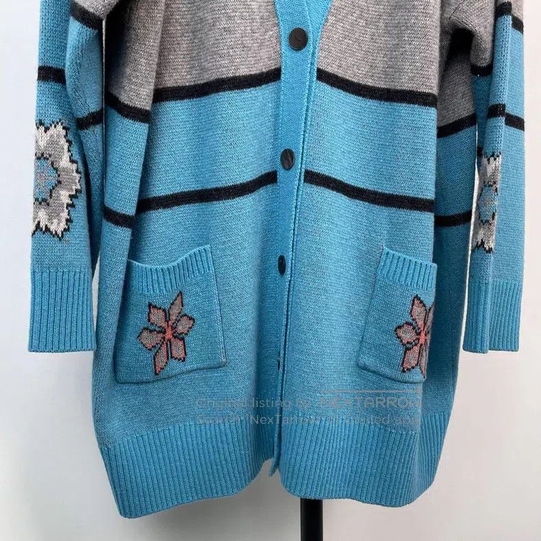 Loewe Loewe Wool Knit Cardigan - Blue Color Block Size M / US 6-8 / IT 42-44 - 3 Thumbnail