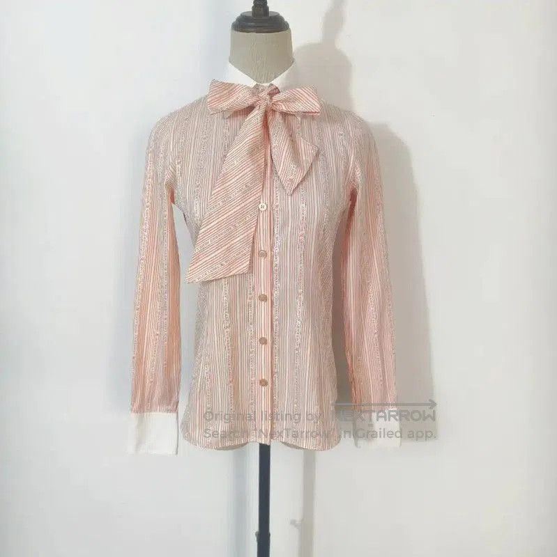 Burberry Burberry Orange Striped Cotton Shirt for Women. Size S / US 4 / IT 40 - 1 Thumbnail