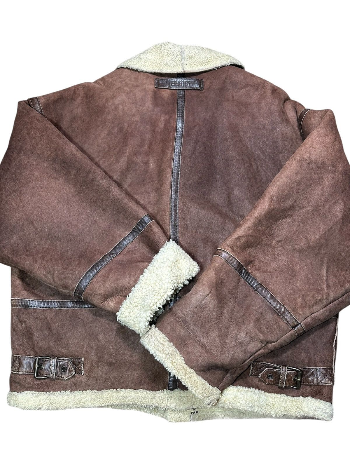 Nautica Vintage Nautica brown sheepskin shearling bomber jacket Size US XL / EU 56 / 4 - 9 Thumbnail