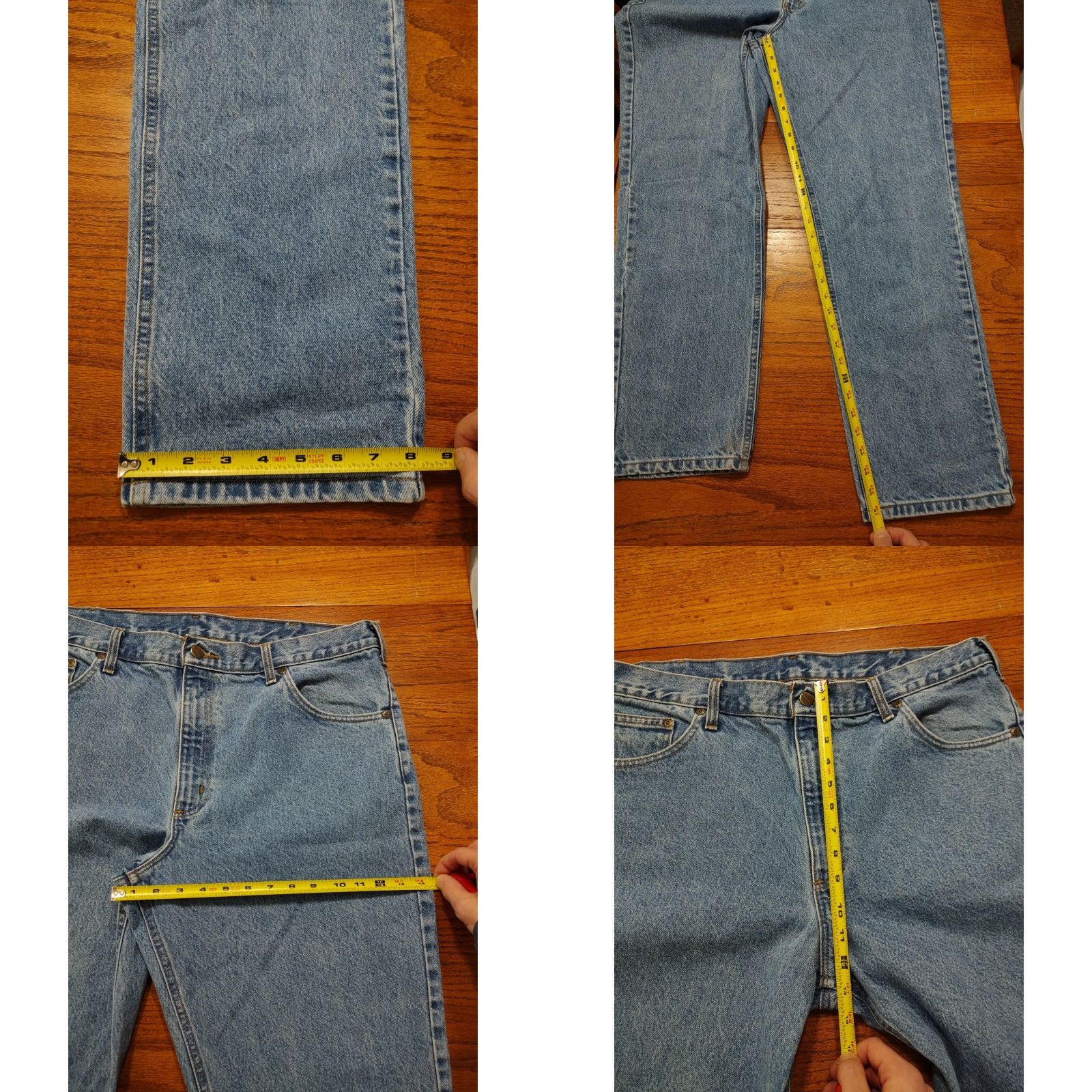 Carhartt VINTAGE Carhartt Jeans 40x32 Denim Light Blue 5-Pocket Relaxed Fit Mens B18 STW 90s Logo USA made in Mexico Size US 40 / EU 56 - 8 Thumbnail