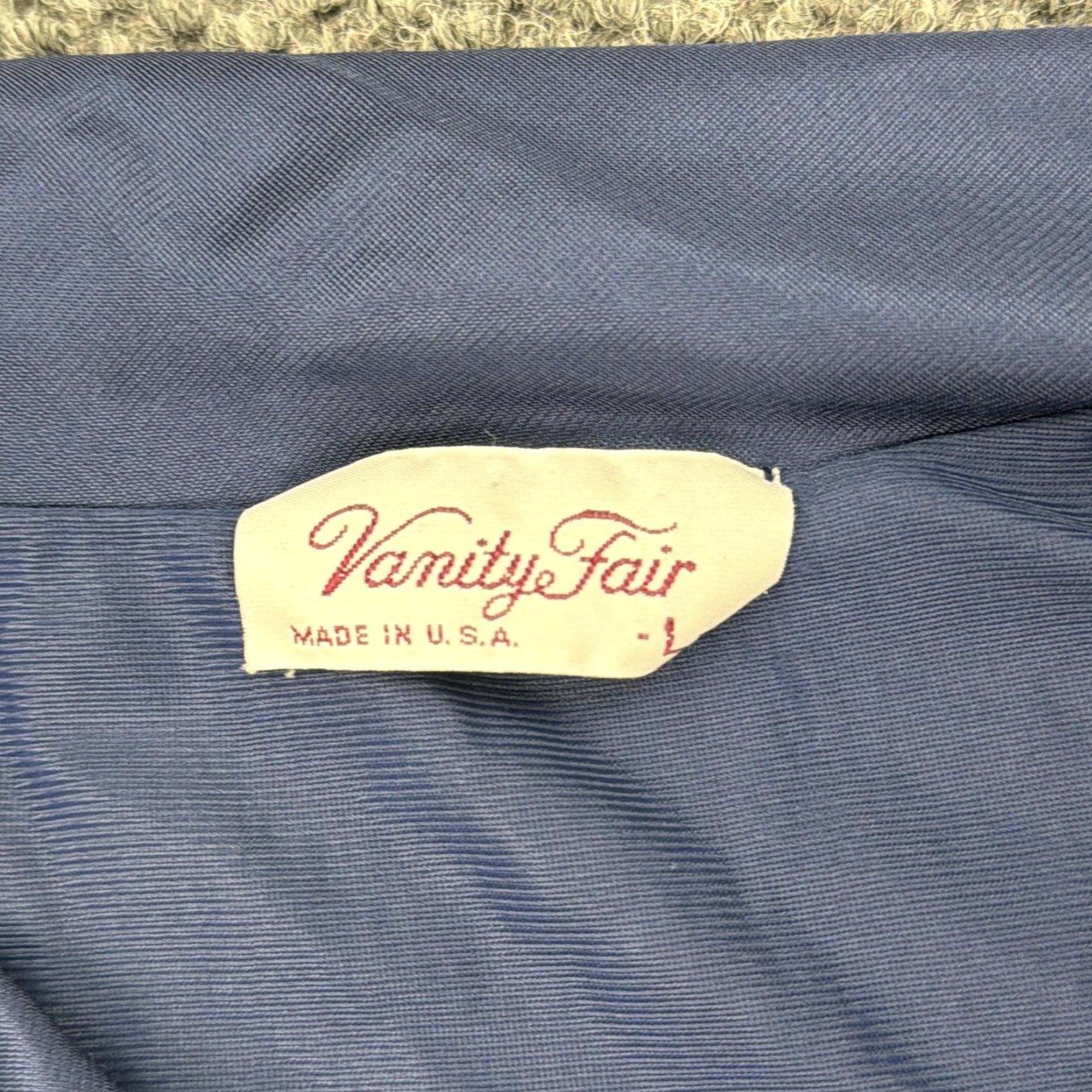 Vintage VINTAGE Vanity Fair Robe Womens Large Blue Nylon Button Front Housecoat 60s Size ONE SIZE - 3 Thumbnail