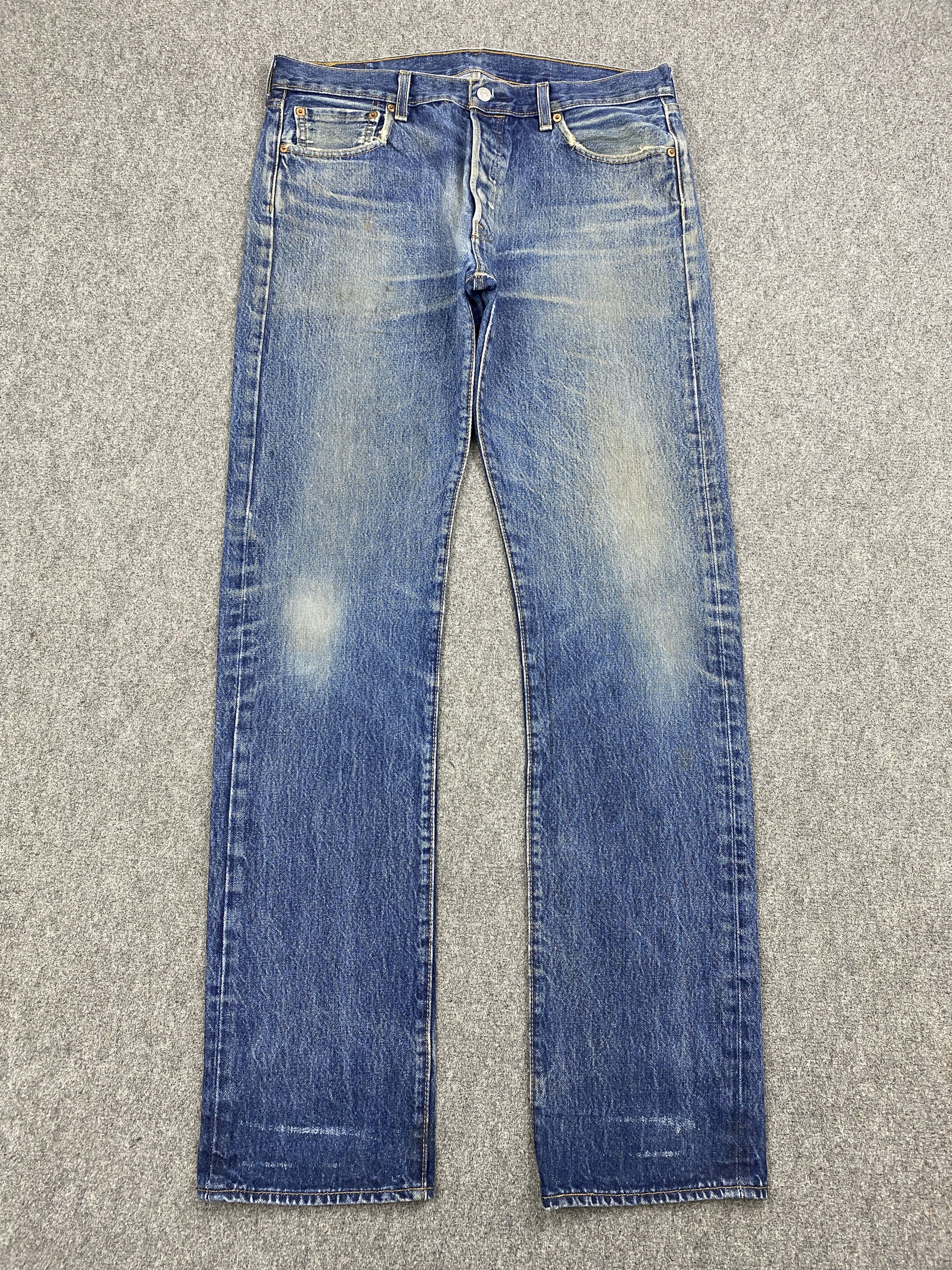 Levi's Vintage Levis 501 Faded Blue Jeans DP2810 Size US 35 - 1 Thumbnail