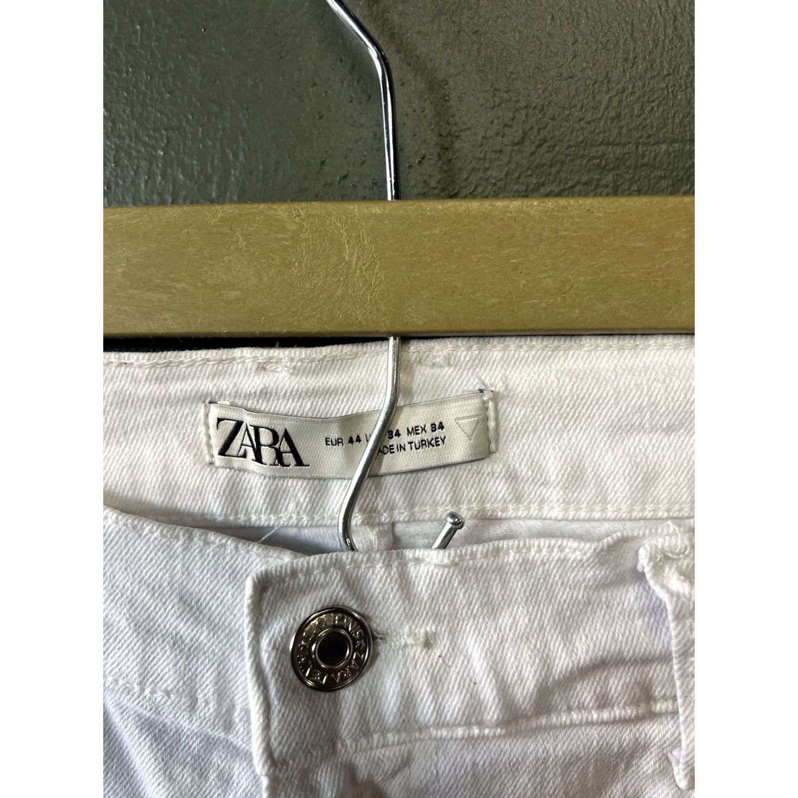 Zara Zara Womens White Straight Leg Pants Tapered Size 34 Size 24" / US 00 / IT 34 - 3 Thumbnail