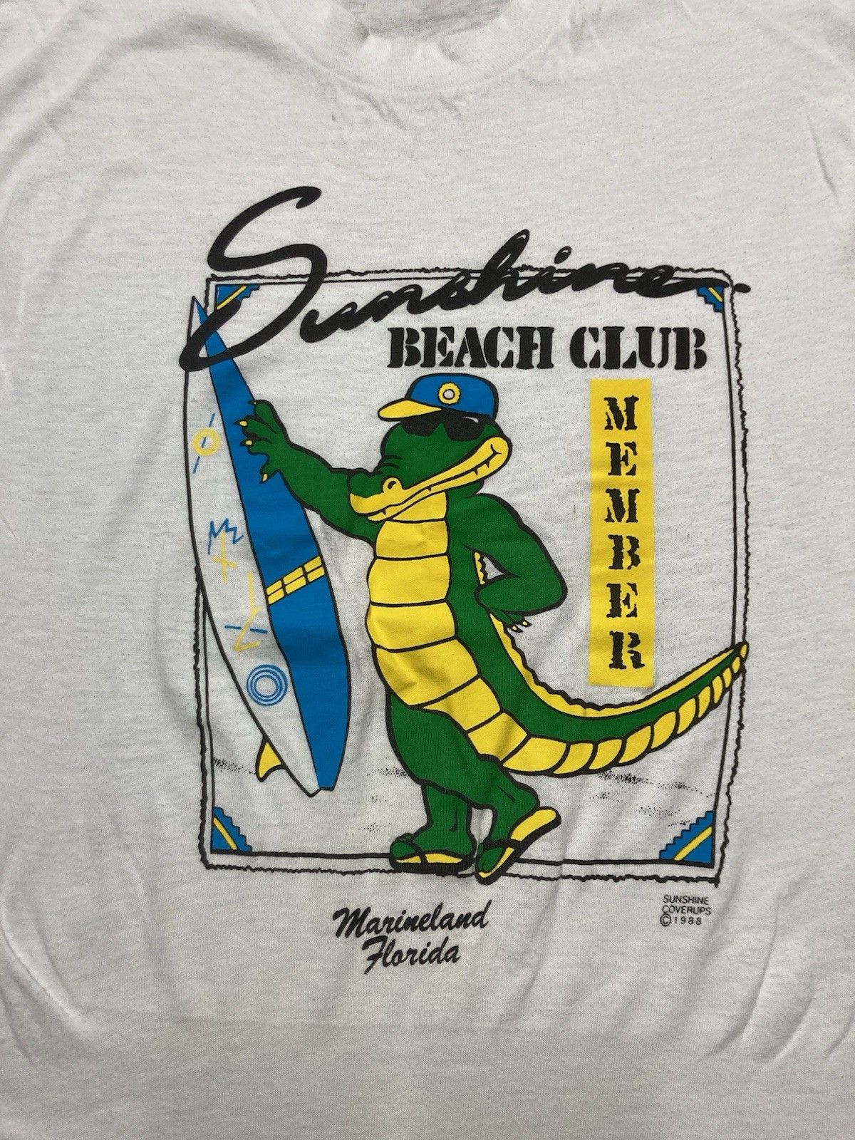 Vintage 80s graphic t shirt sunshine beach club surf gator florida M Size US M / EU 48-50 / 2 - 2 Thumbnail