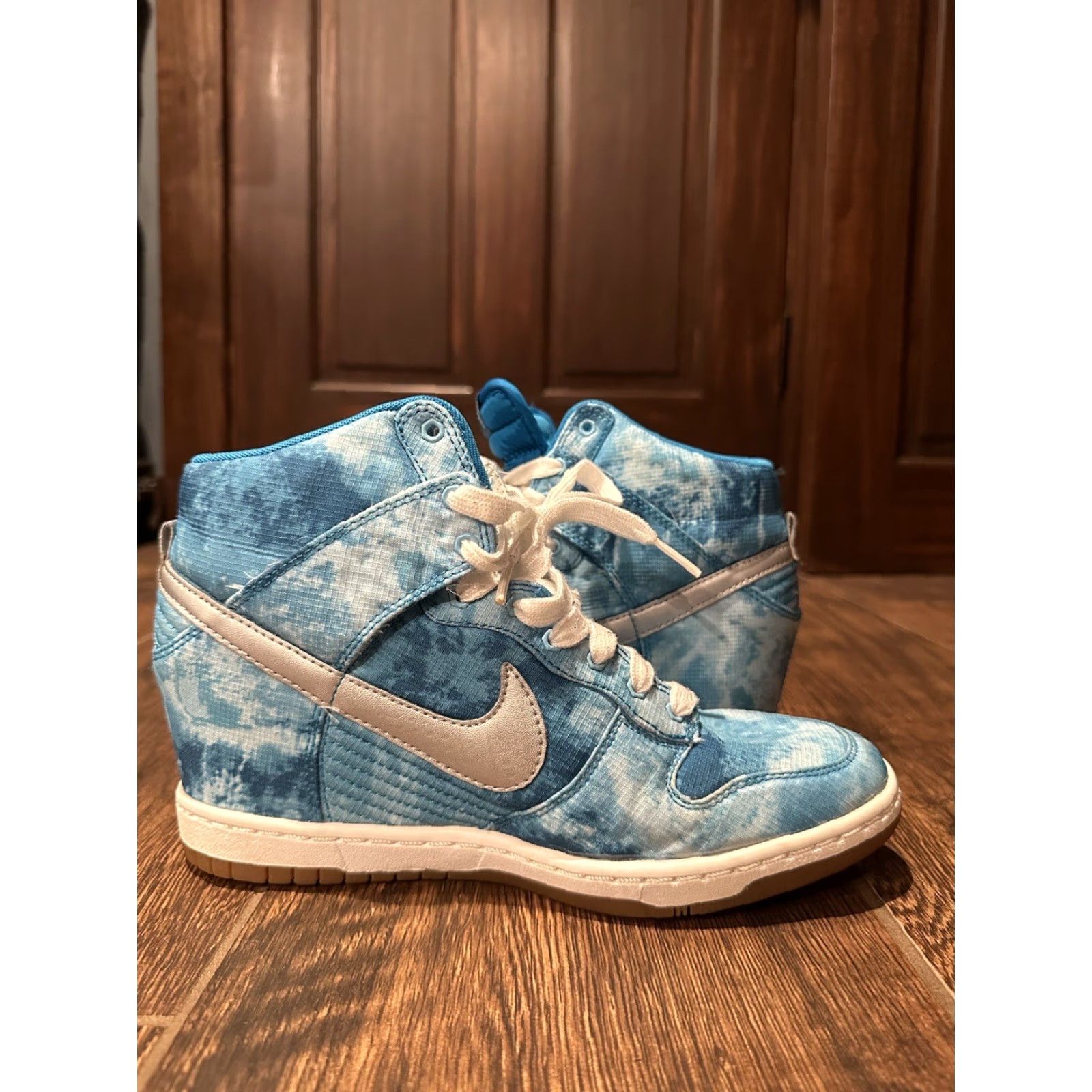 Nike Nike Dunk Sky Hi Print Clearwater Women's US Size 8.5 Hidden Wedge Sneakers Size US 6 / IT 36 - 7 Thumbnail