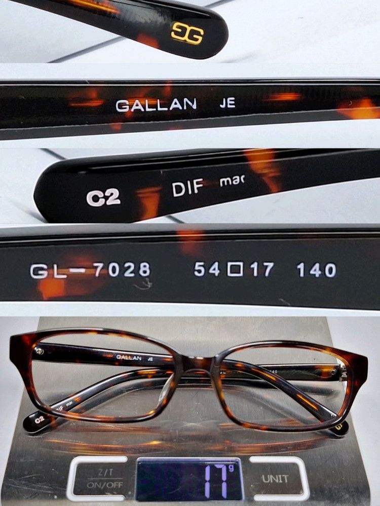 Vintage GALLAN GL-7028 Tortoise Shell Glasses Frame Brown Demi Size ONE SIZE - 9 Thumbnail