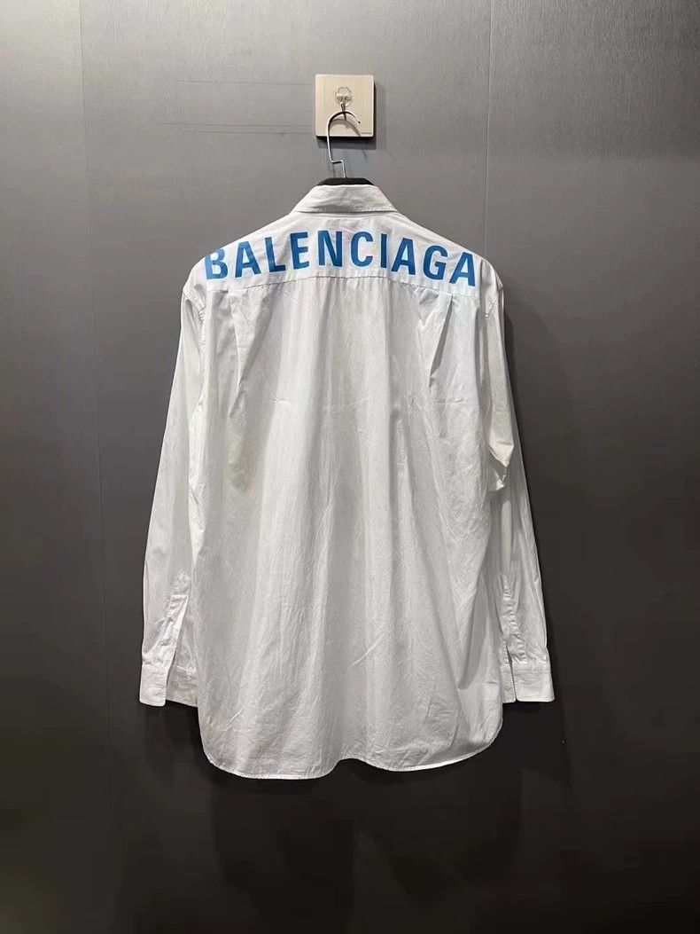 Balenciaga Balenciaga White Back Logo Shirt - dmc Size US M / EU 48-50 / 2 - 1 Thumbnail