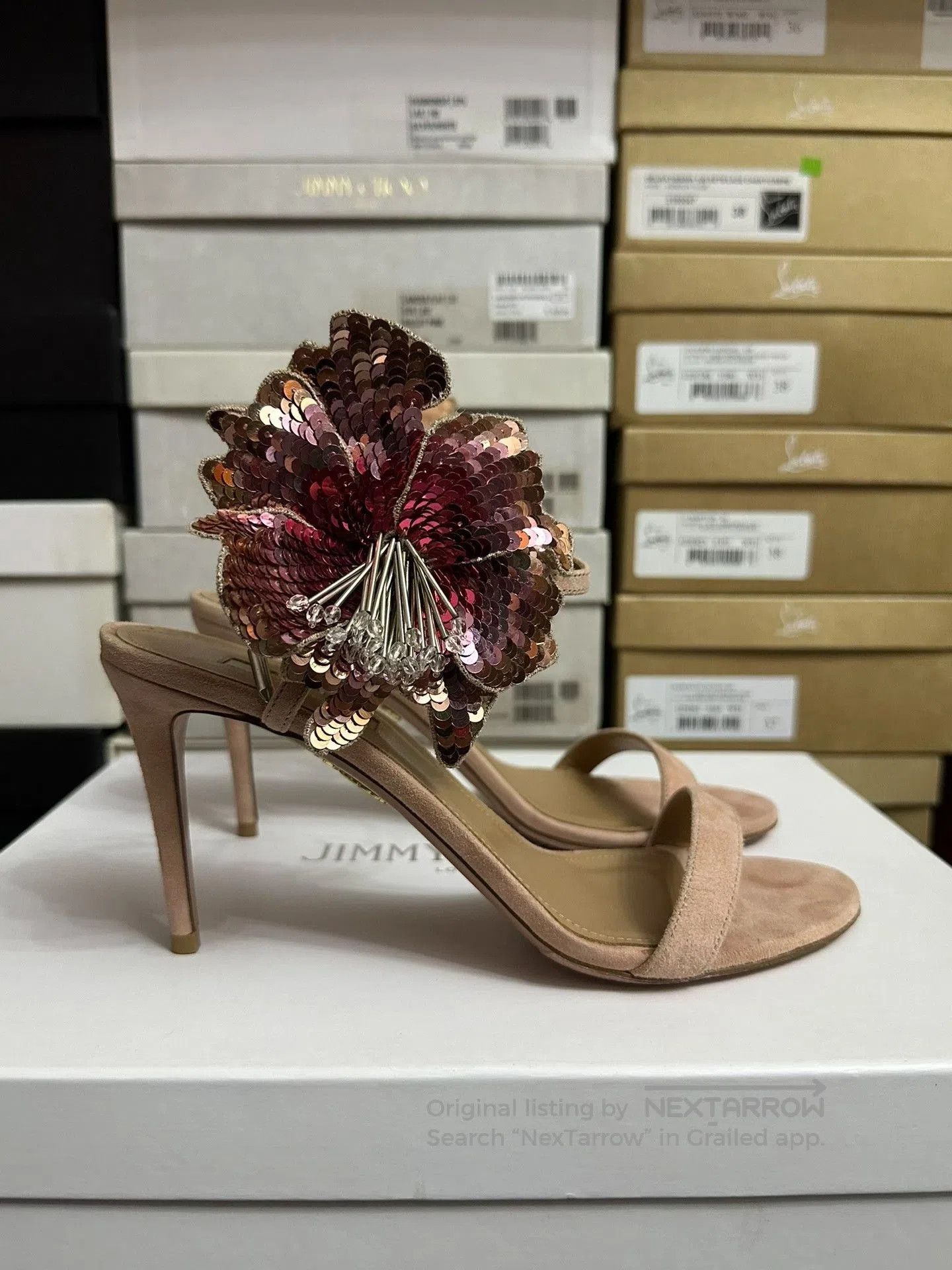 Aquazzura AQUAZZURA Pink Ankle Strap Sandals. Size US 8 / IT 38 - 3 Thumbnail