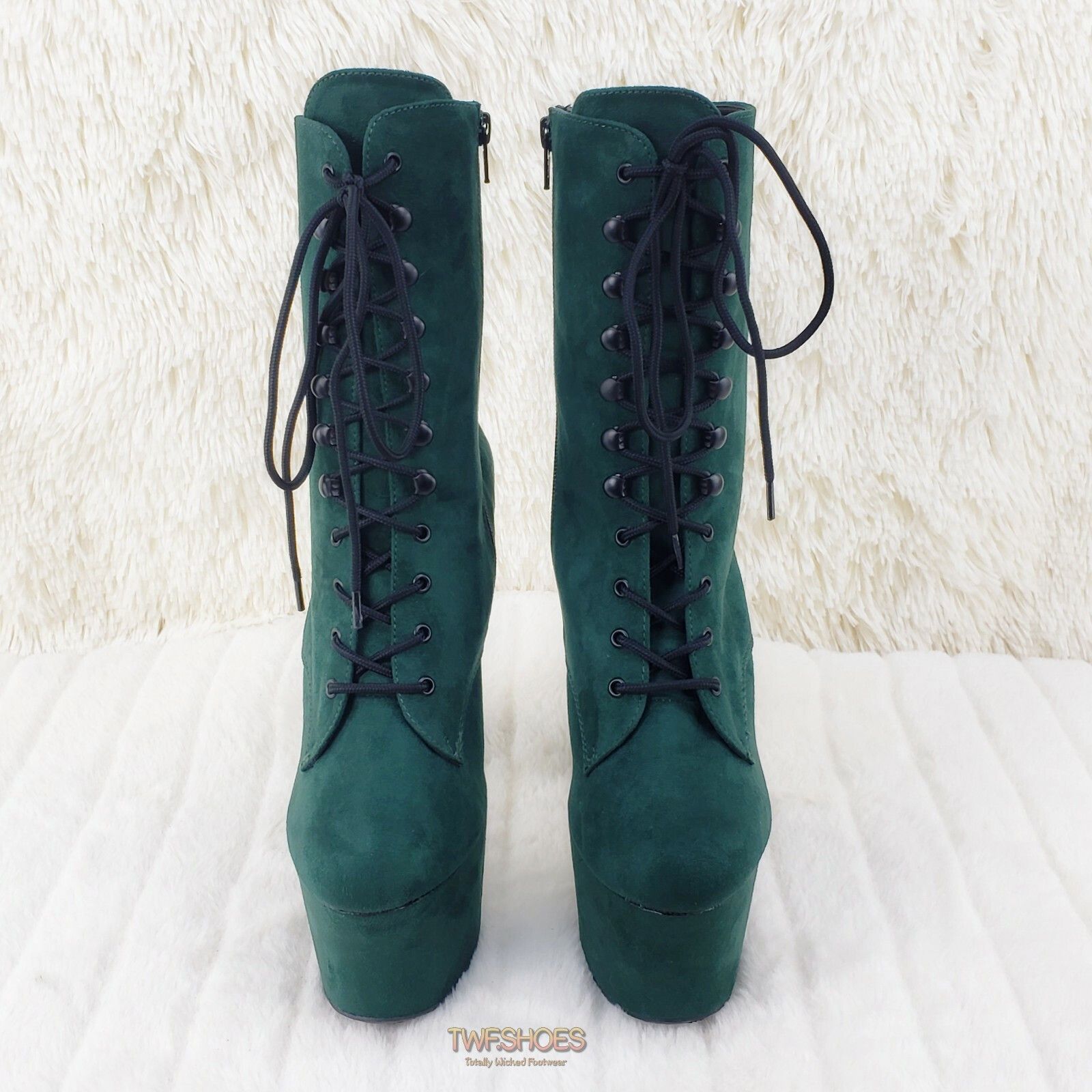 Other Adore 1020FS Emerald Green V-Suede Platform 7" Heel Ankle Bo Size US 12 / IT 42 - 6 Thumbnail