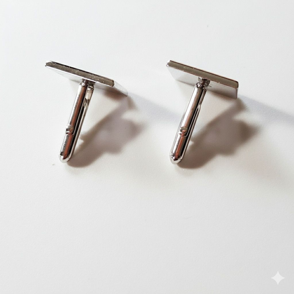 Other Swank Cufflinks Silver Tone Geometric Stepped Polished Size ONE SIZE - 4 Thumbnail