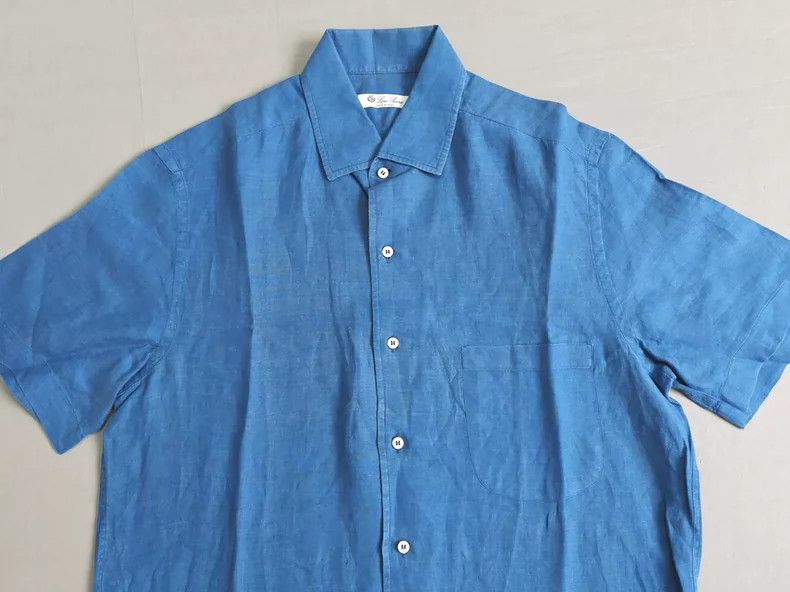 Loro Piana LORO PIANA Flaxen short-sleeved shirt Size US M / EU 48-50 / 2 - 2 Thumbnail