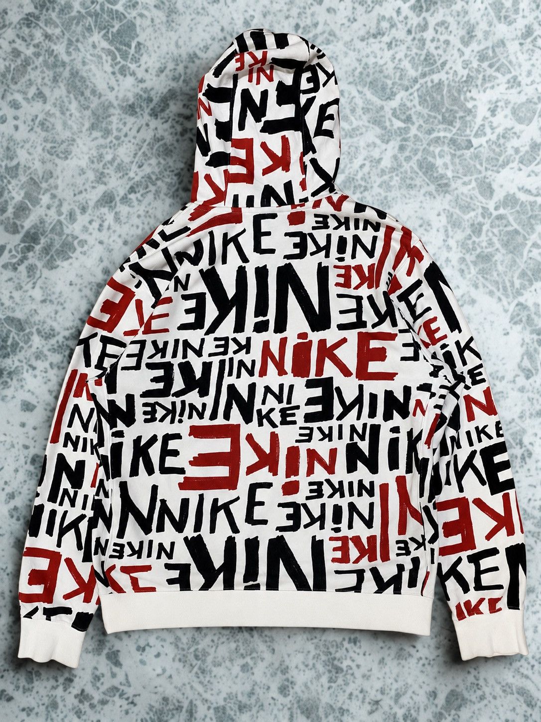 Nike Nike AOP Graffiti Hoodie White Red Black Size Large Size US L / EU 52-54 / 3 - 2 Thumbnail