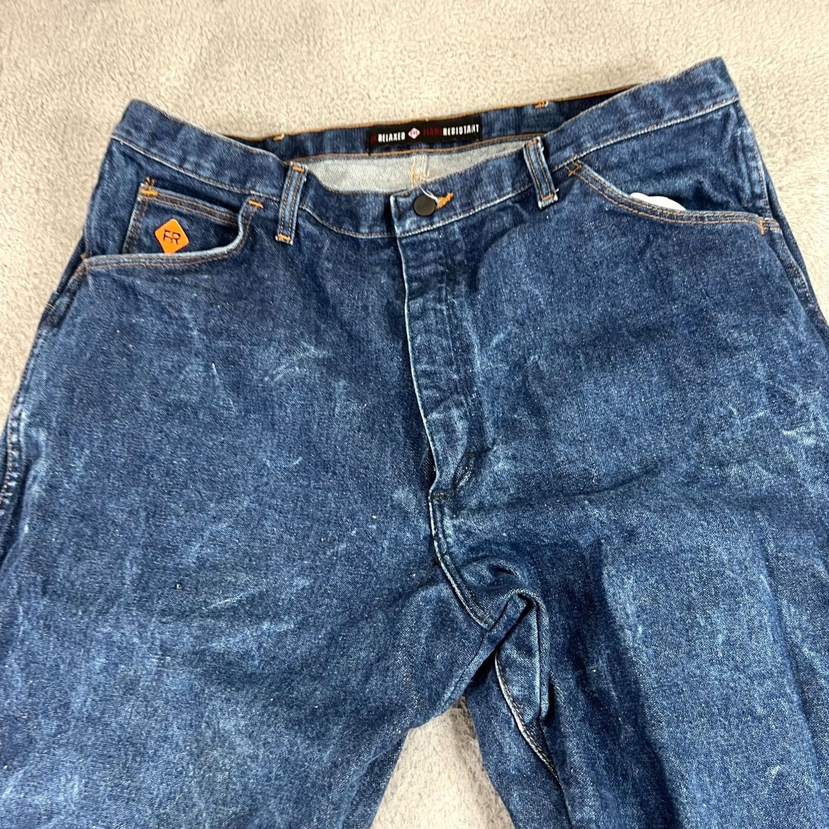 Wrangler Wrangler Flame Resistant Jeans 13MWZ FR Blue 40x32 Regular Mens Jeans Vintage No Blue Denim Size US 40 / EU 56 - 7 Thumbnail