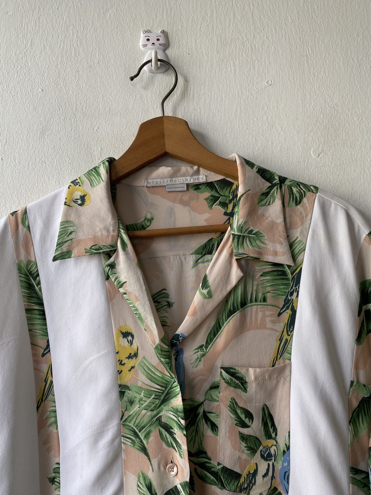 Stella McCartney Stella McCartney Stripe And Tropical Print Silk Shirt Size L / US 10 / IT 46 - 6 Thumbnail