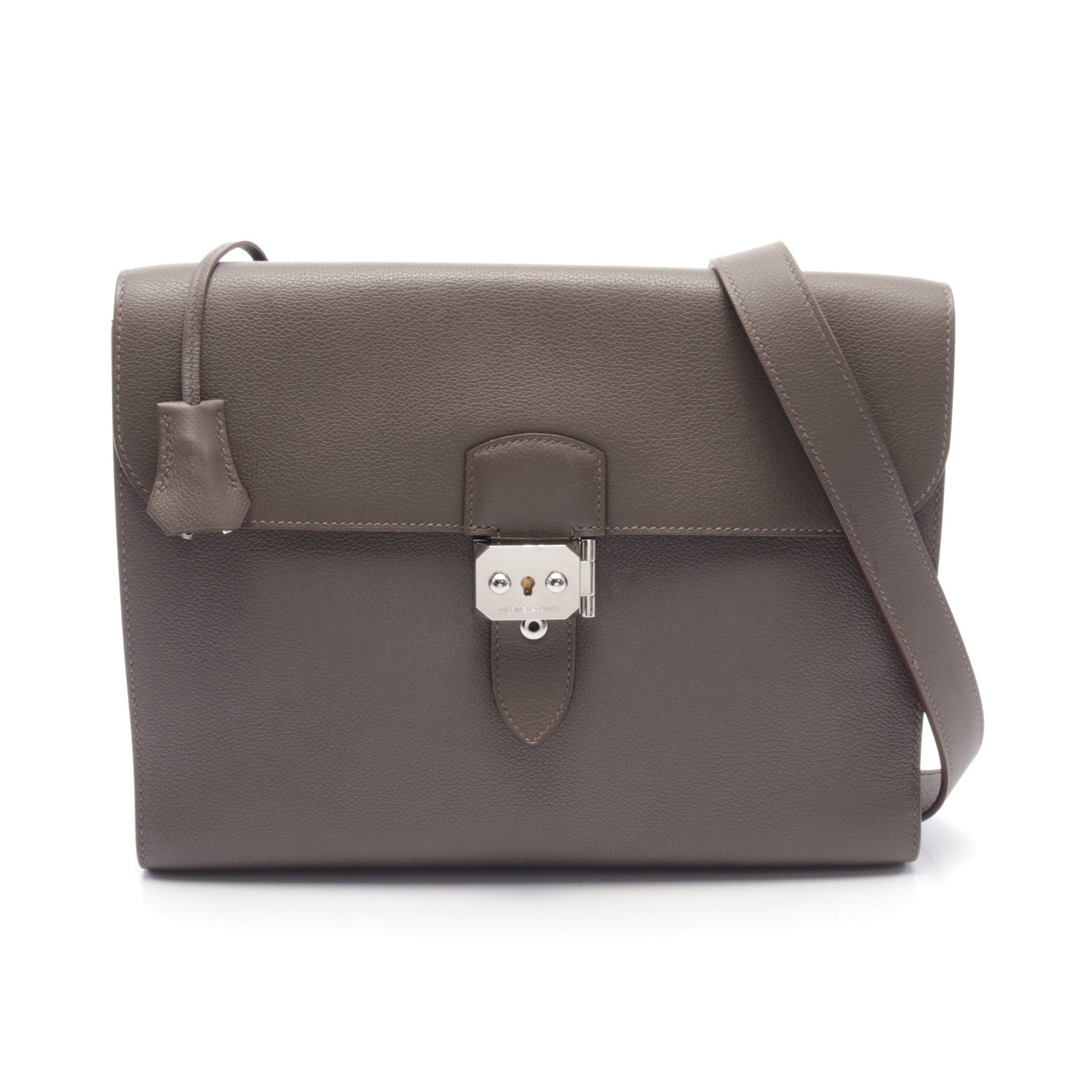 Hermes Hermes Sac Adepeche 29 Ethane Business Bag Briefcase Evercolor Gray Brown Silver Hardware Z Stamp Size ONE SIZE - 1 Thumbnail