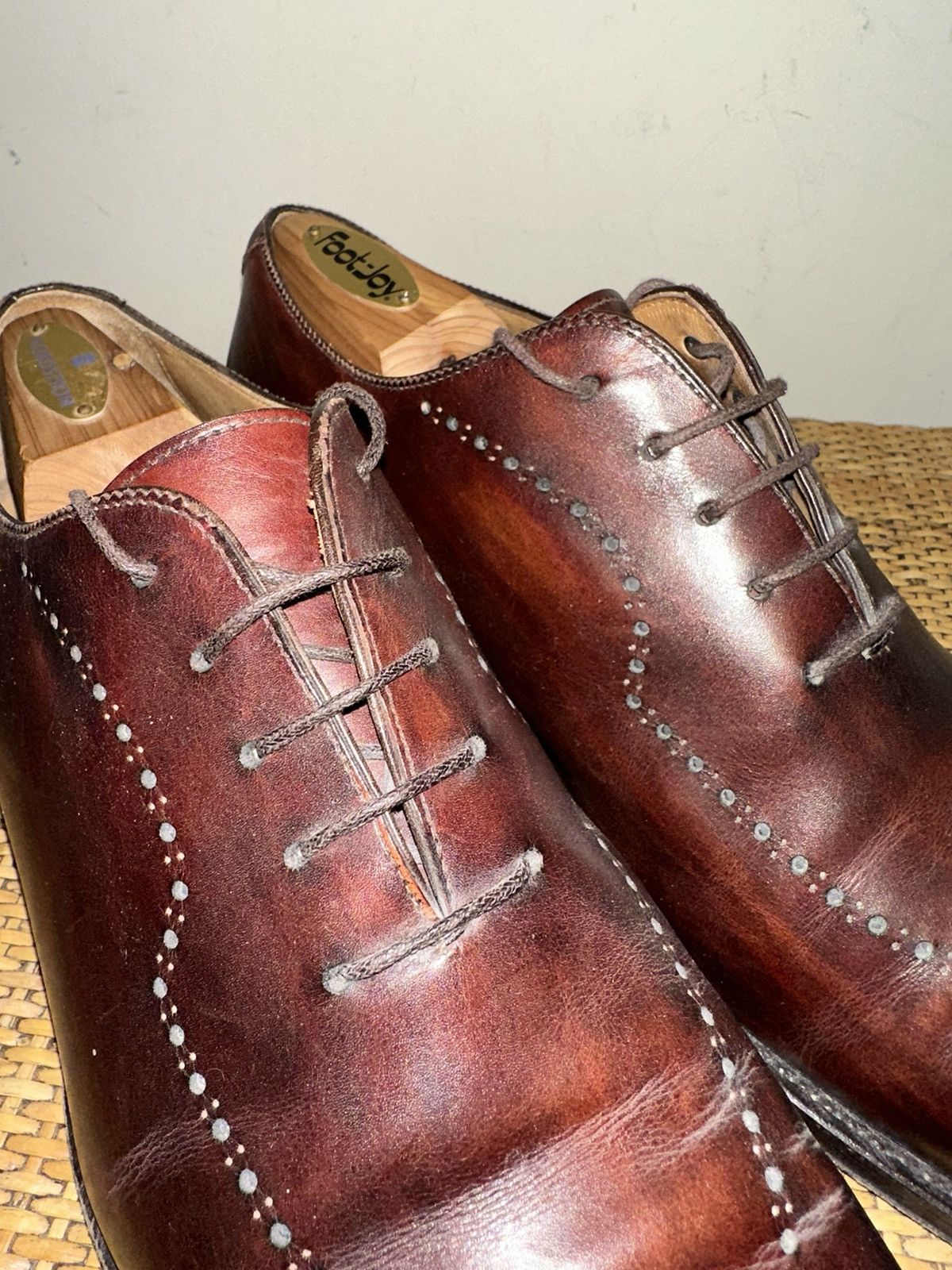 Bontoni BONTONI Men’s Size 11 Whole Cut Brogue Brown Leather Size US 11 / EU 44 - 3 Thumbnail