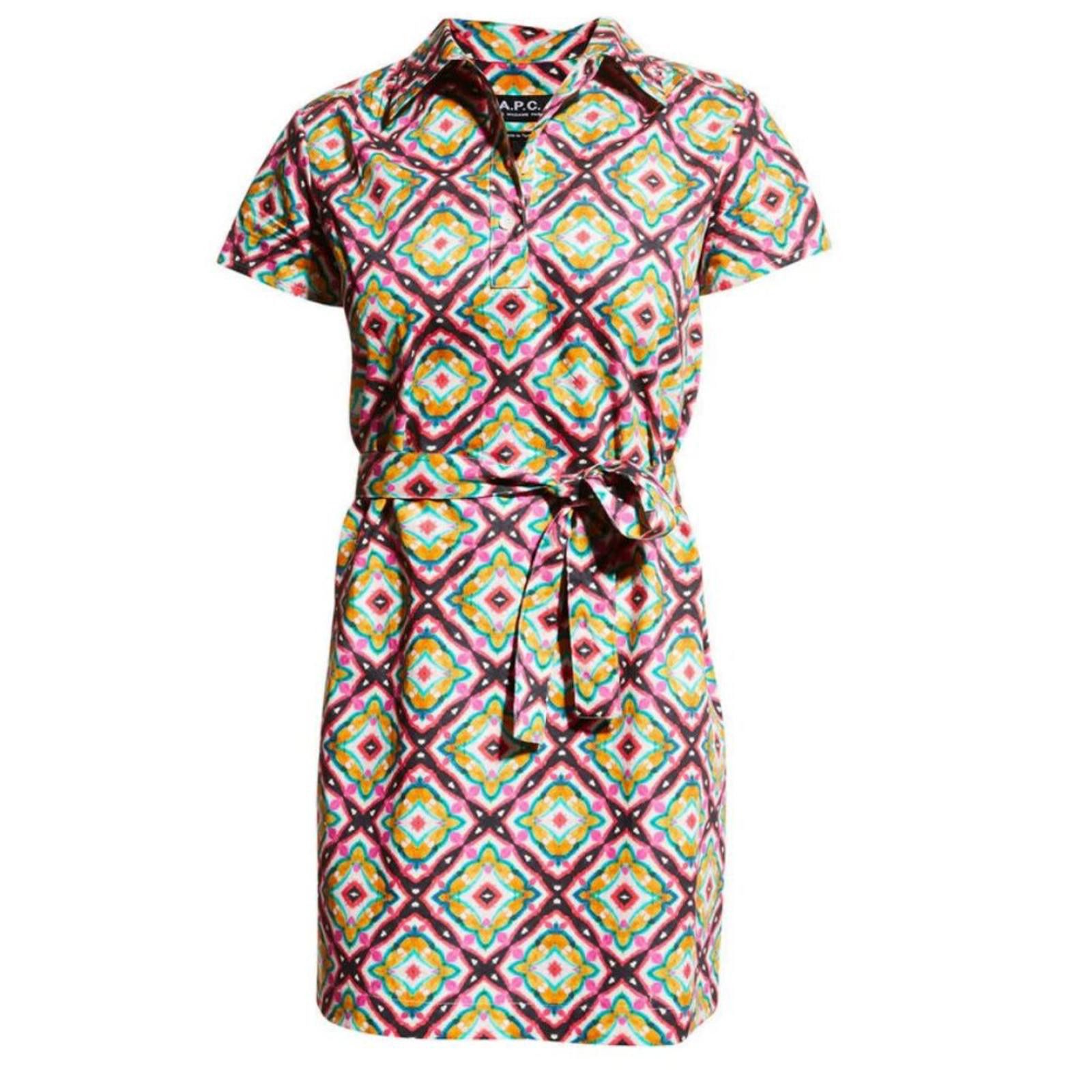 A.P.C. A.P.C. Geometric Cotton Prudence Shirt Mini Dress FR 36/US S Size S / US 4 / IT 40 - 6 Thumbnail