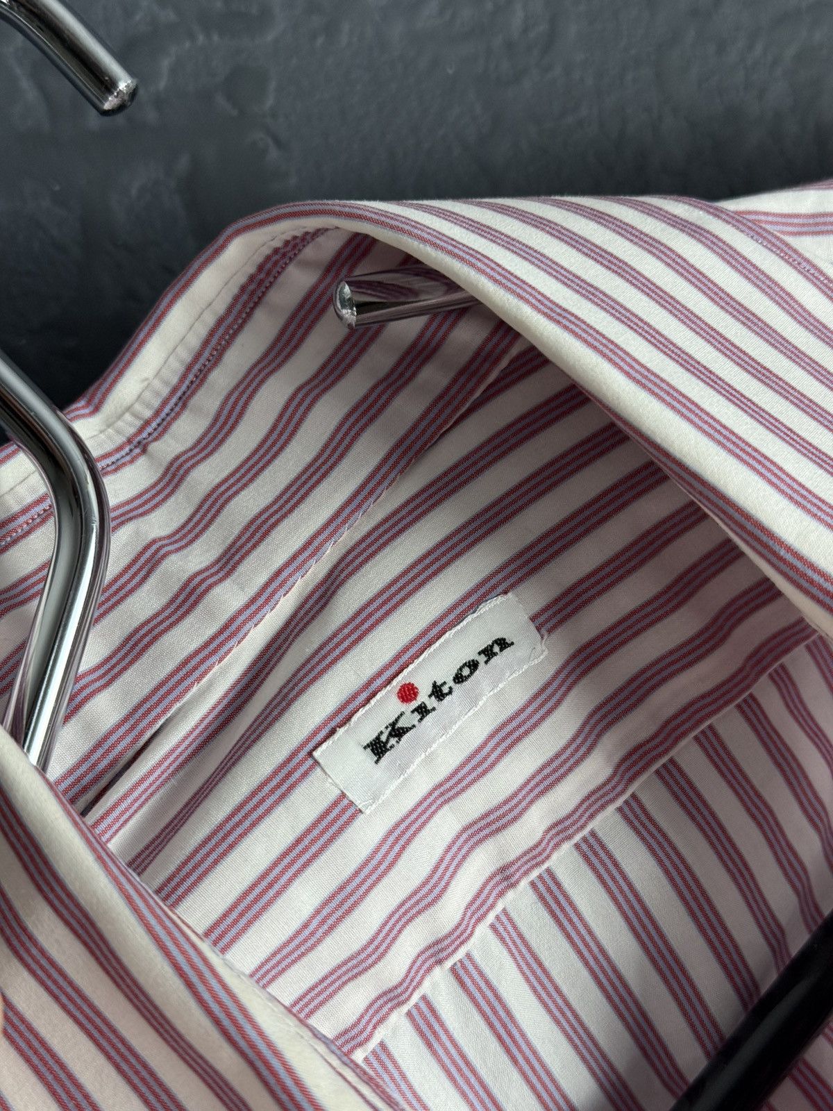 Kiton Kiton Men's Pink Stripe Cotton Long-Sleeve Button Shirt Size US L / EU 52-54 / 3 - 7 Thumbnail