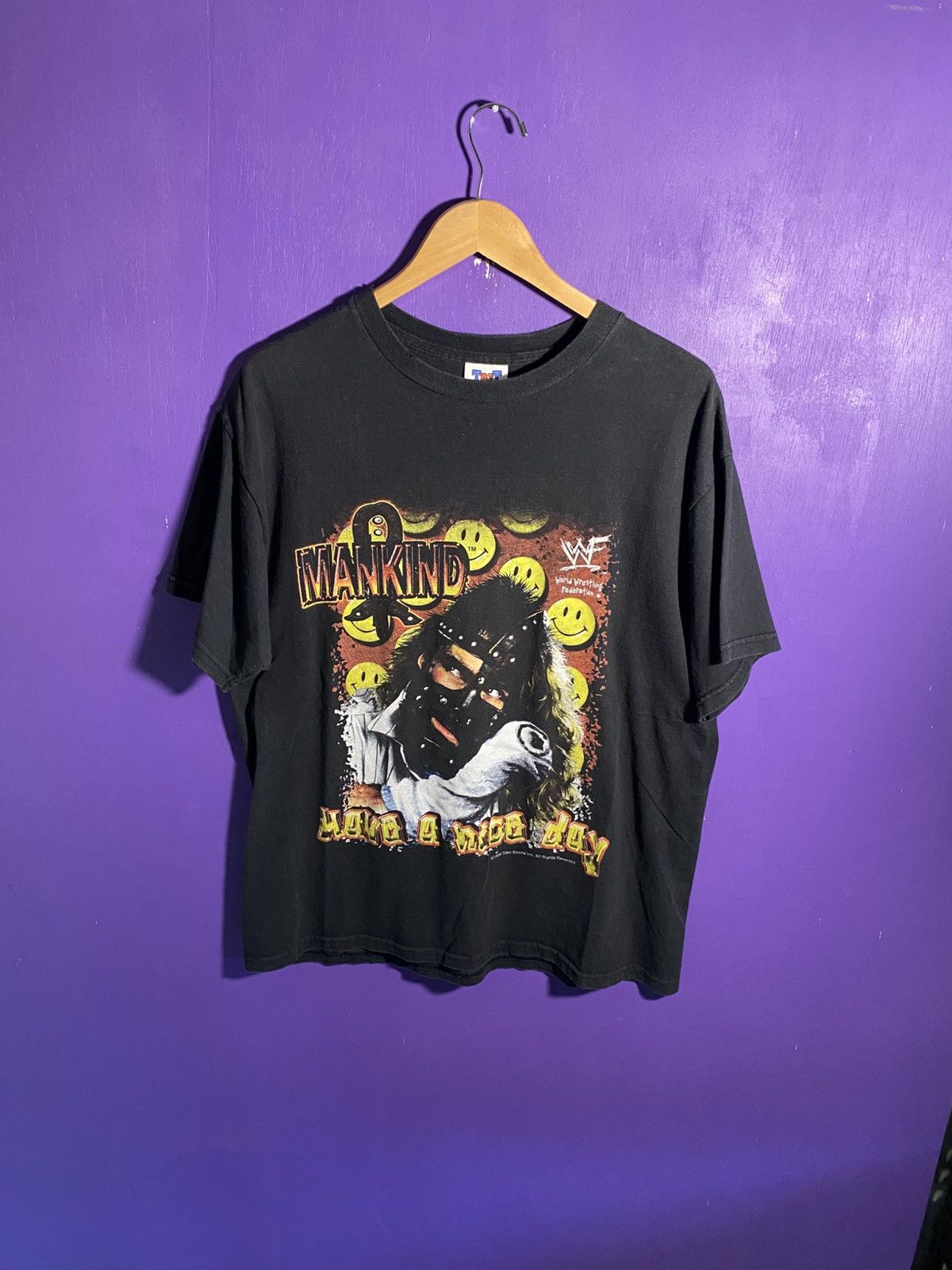 WWF Vintage 1999 WWF Mankind have a nice day t-shirt Size US L / EU 52-54 / 3 - 1 Thumbnail